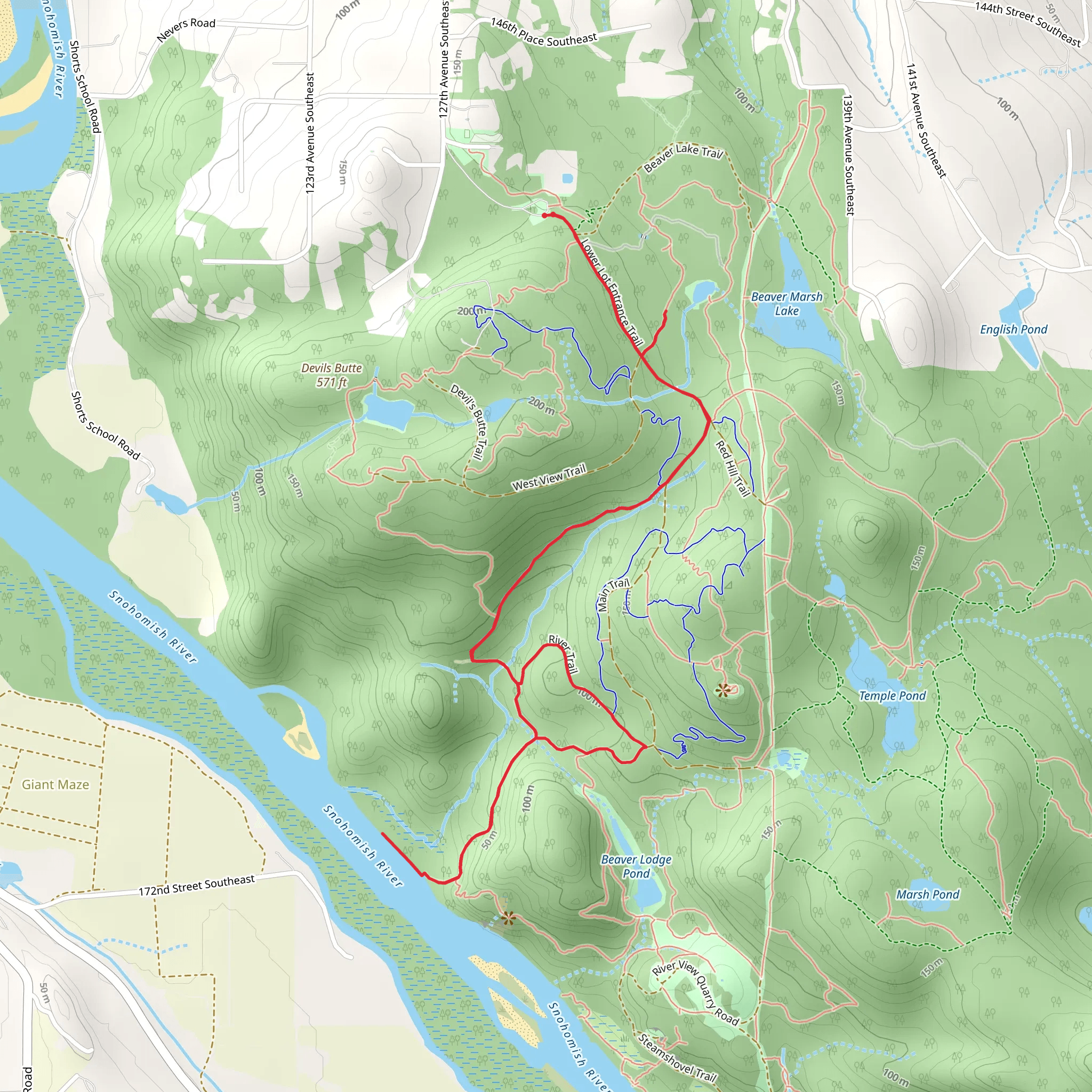 Snohomish River Trail and Meet Cutter mobile static map