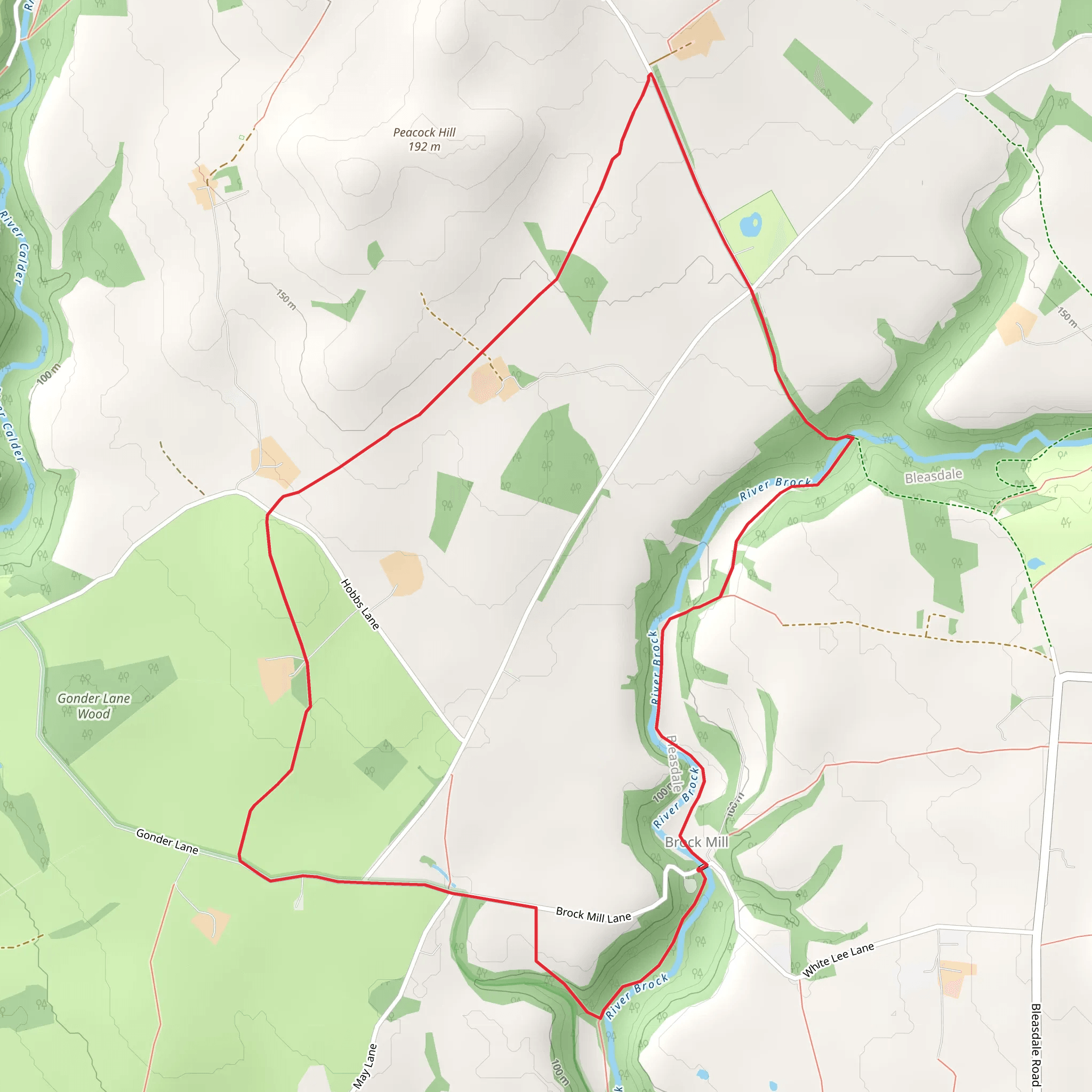 Brock Mill Loop mobile static map