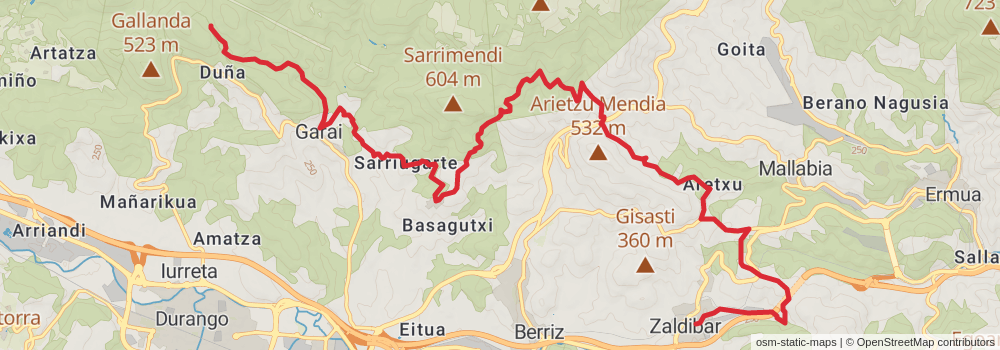 GR 229 Mikeldi Durangaldea stage 4 Map