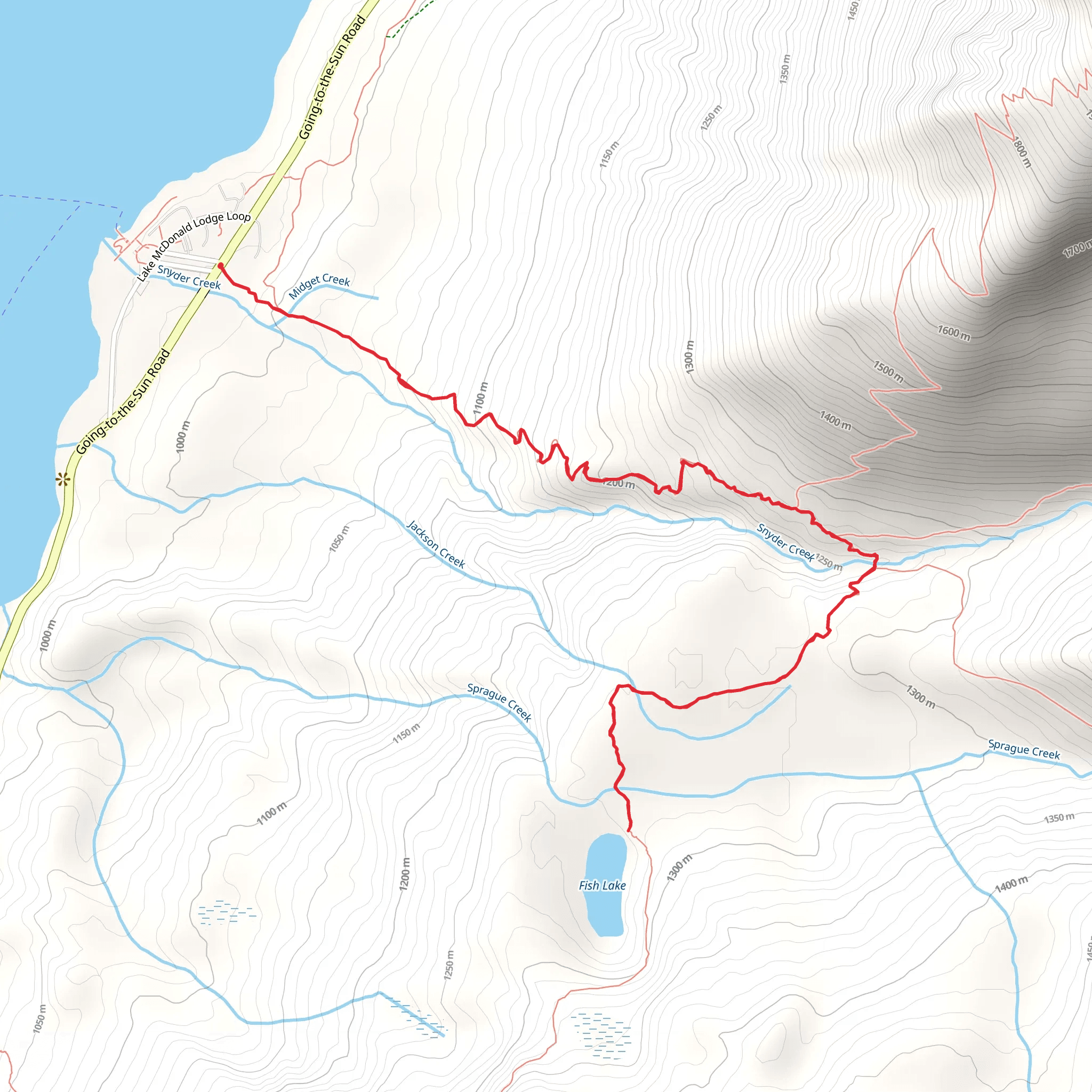 Fish Lake via Crystal Ford mobile static map