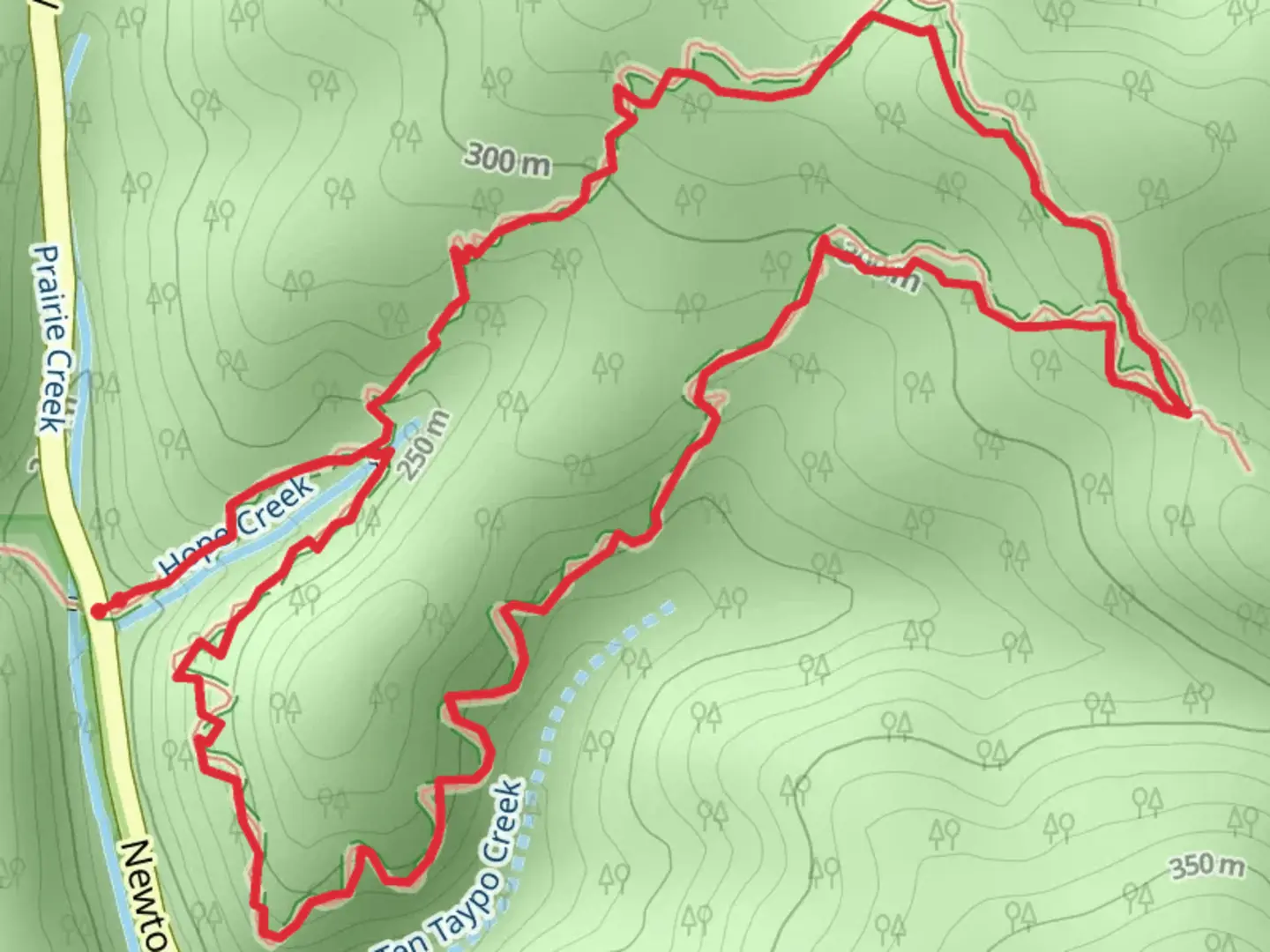 An image depicting the trail Ten Taypo Trail and its surrounding area.