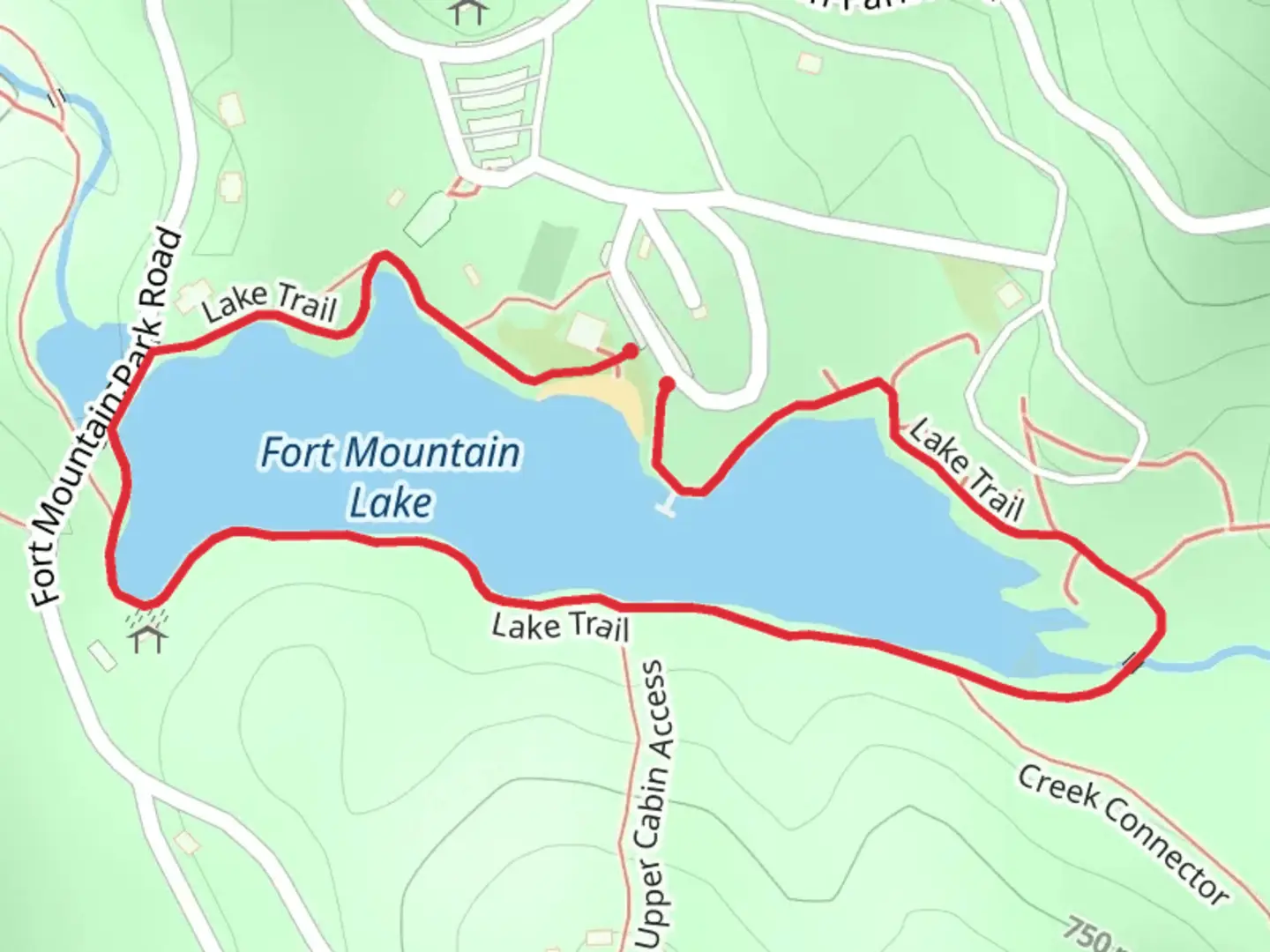 An image depicting the trail Fort Mountain Lake Loop and its surrounding area.