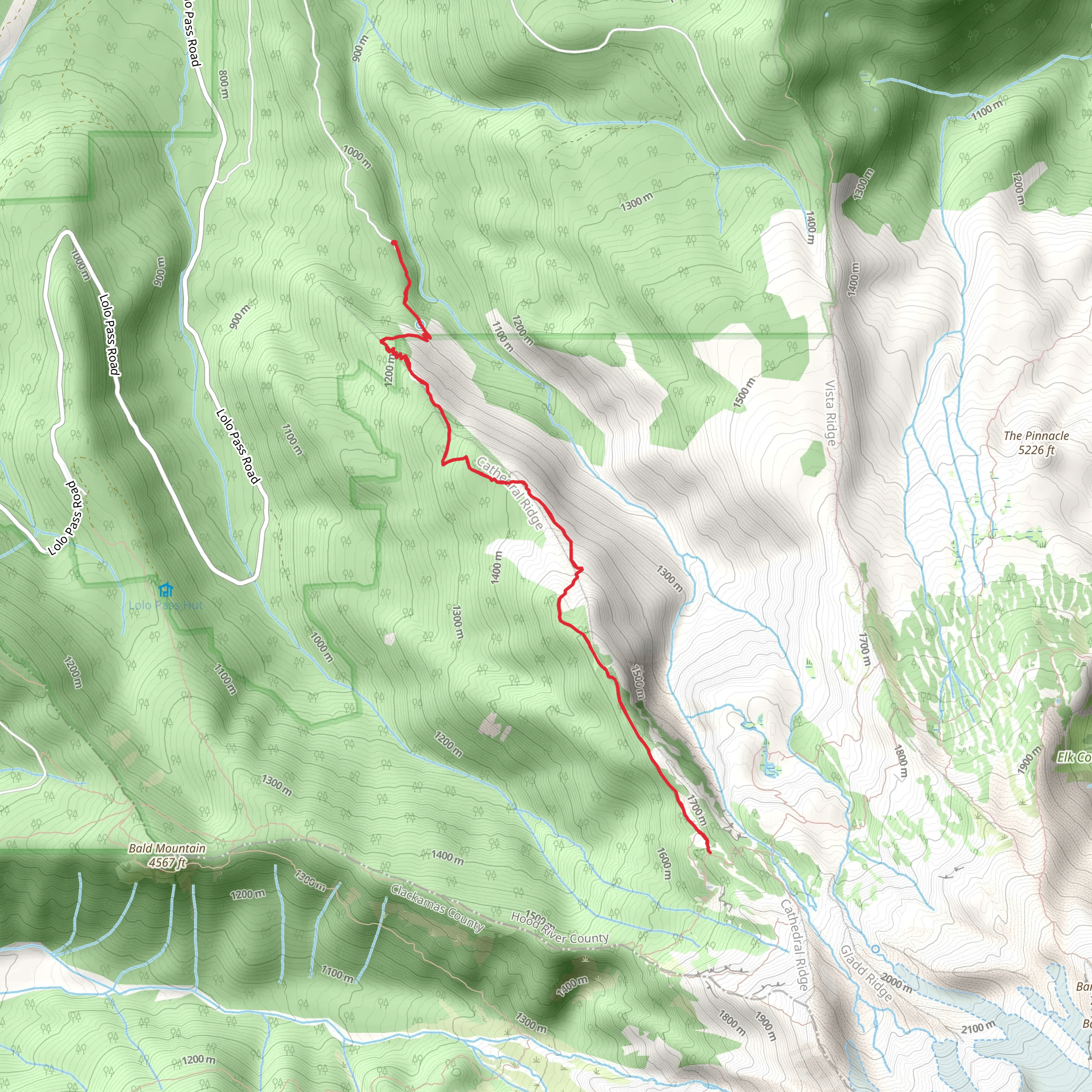 Mazama Trail mobile static map