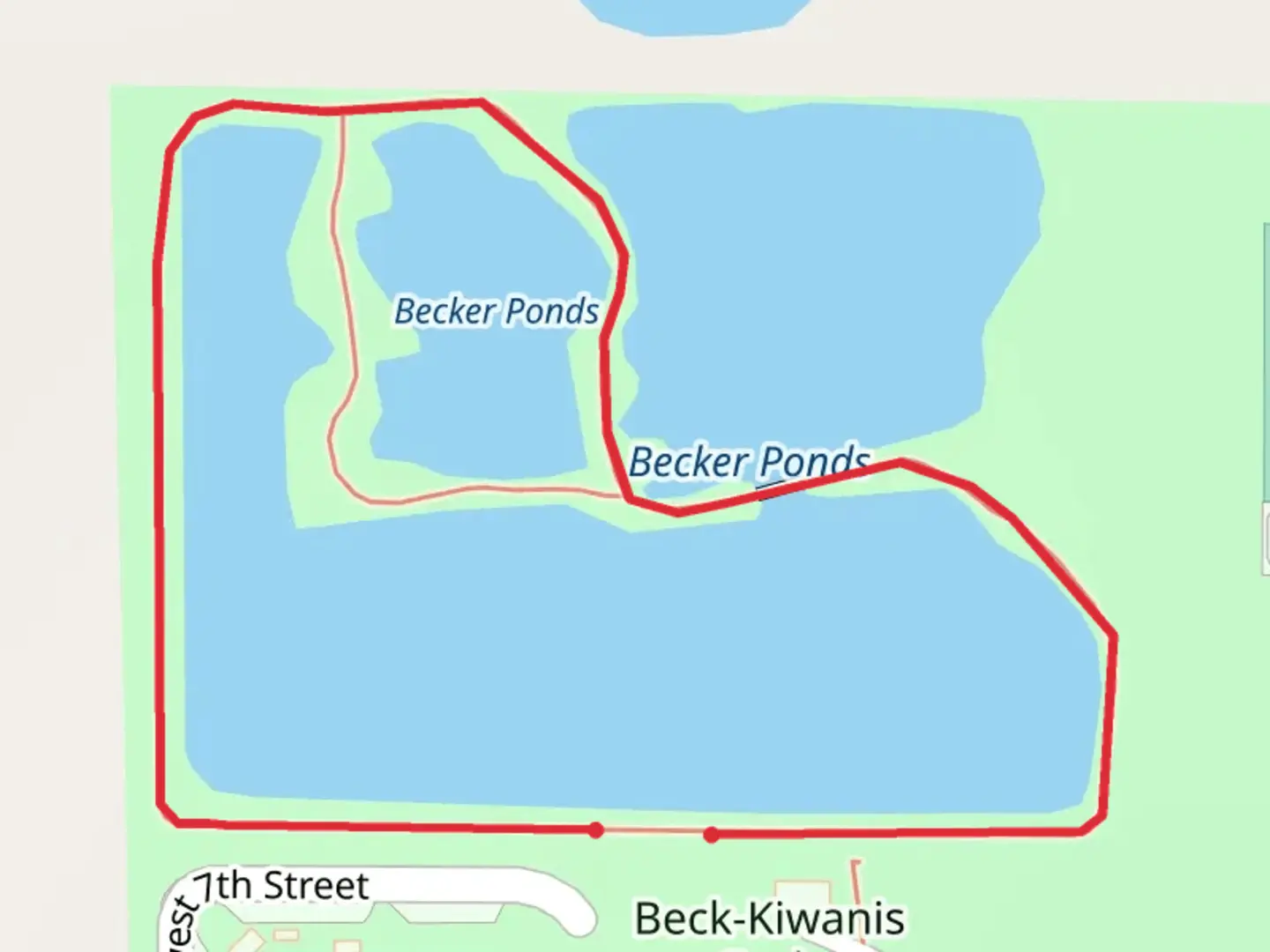 An image depicting the trail Becker Ponds Loop and its surrounding area.