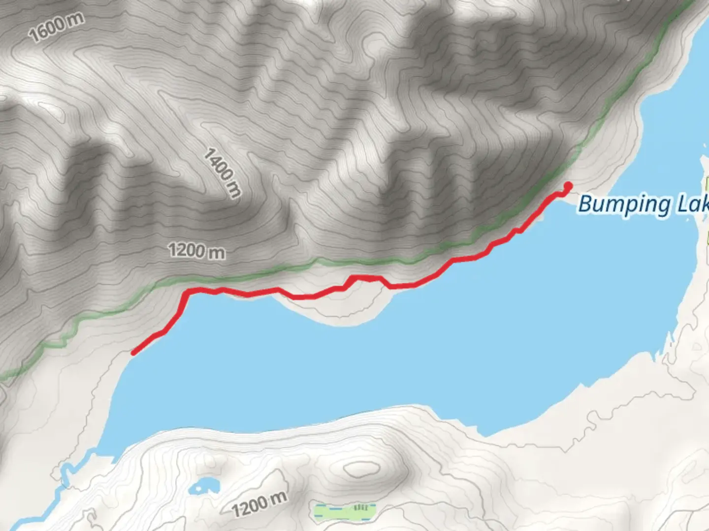 An image depicting the trail Bumping Lake North Shore Trail and its surrounding area.