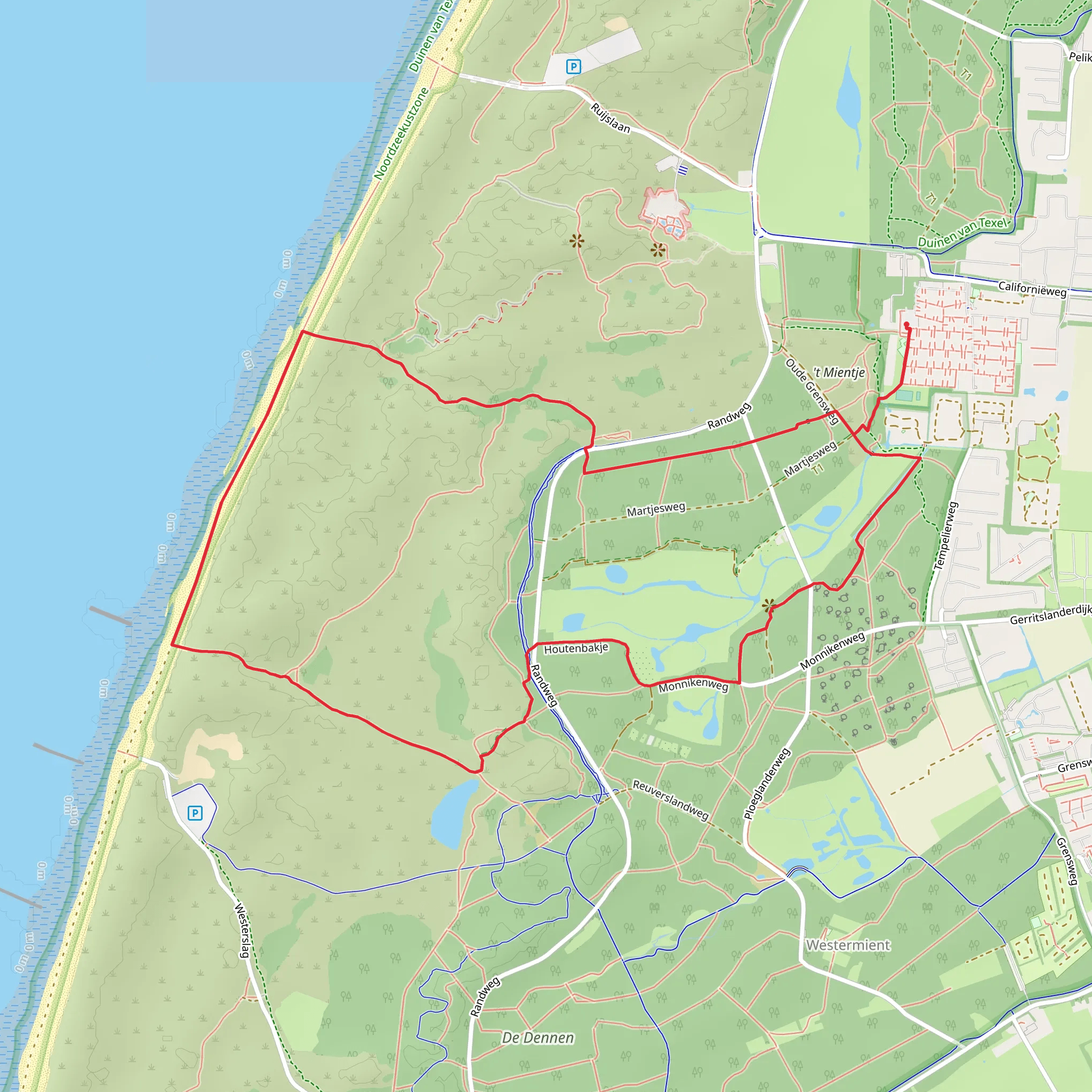 Houtenbakje and Monniken Weg Loop mobile static map