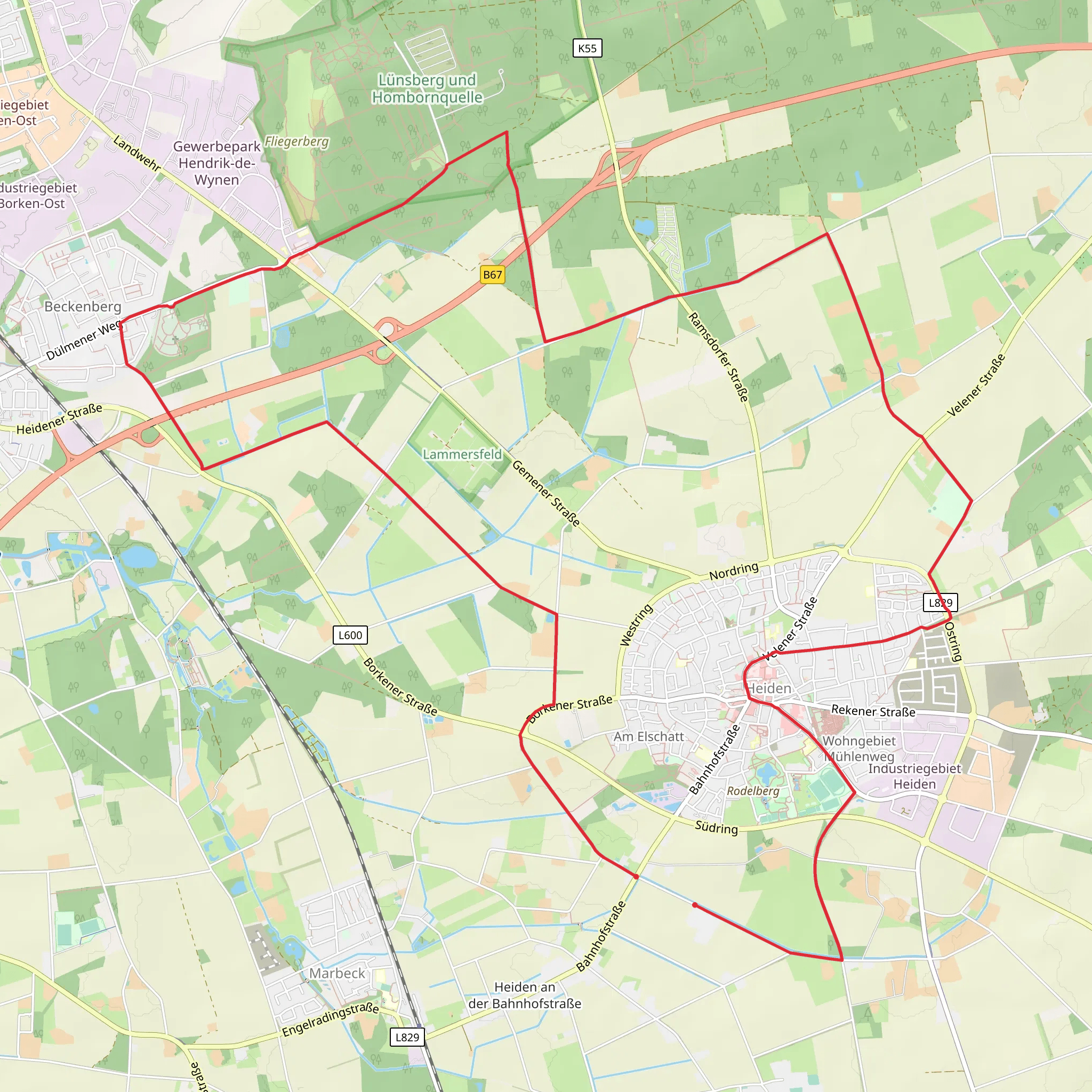 Heiden Circular Walk mobile static map