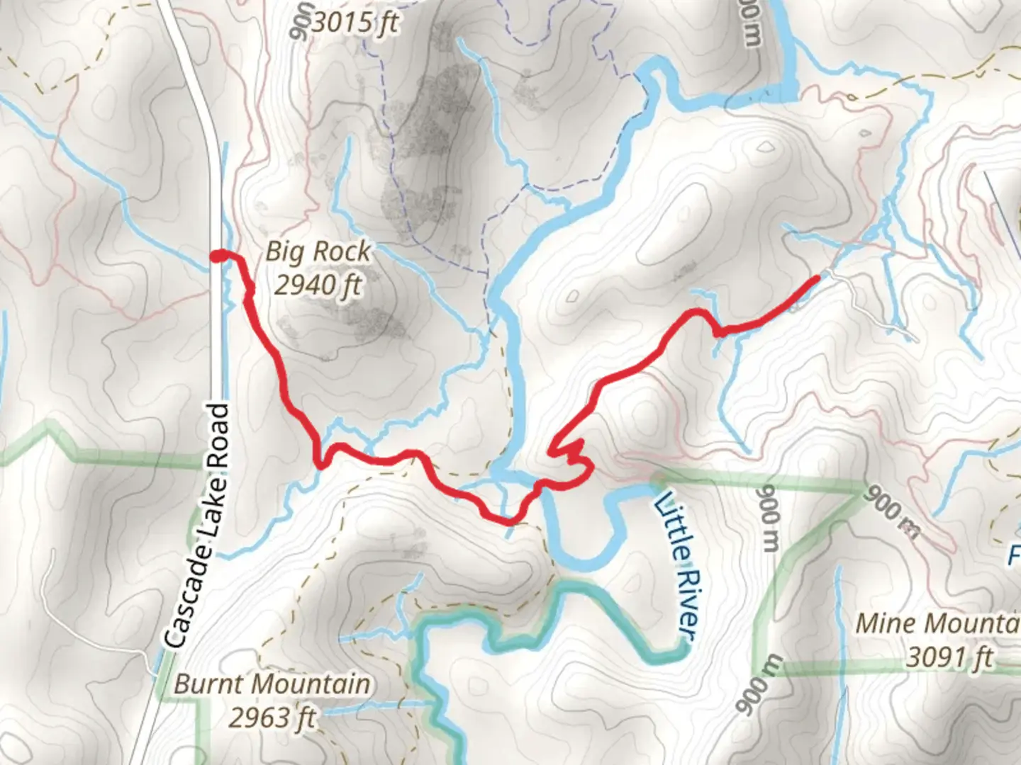 An image depicting the trail Corn Mill Shoals Trail and its surrounding area.