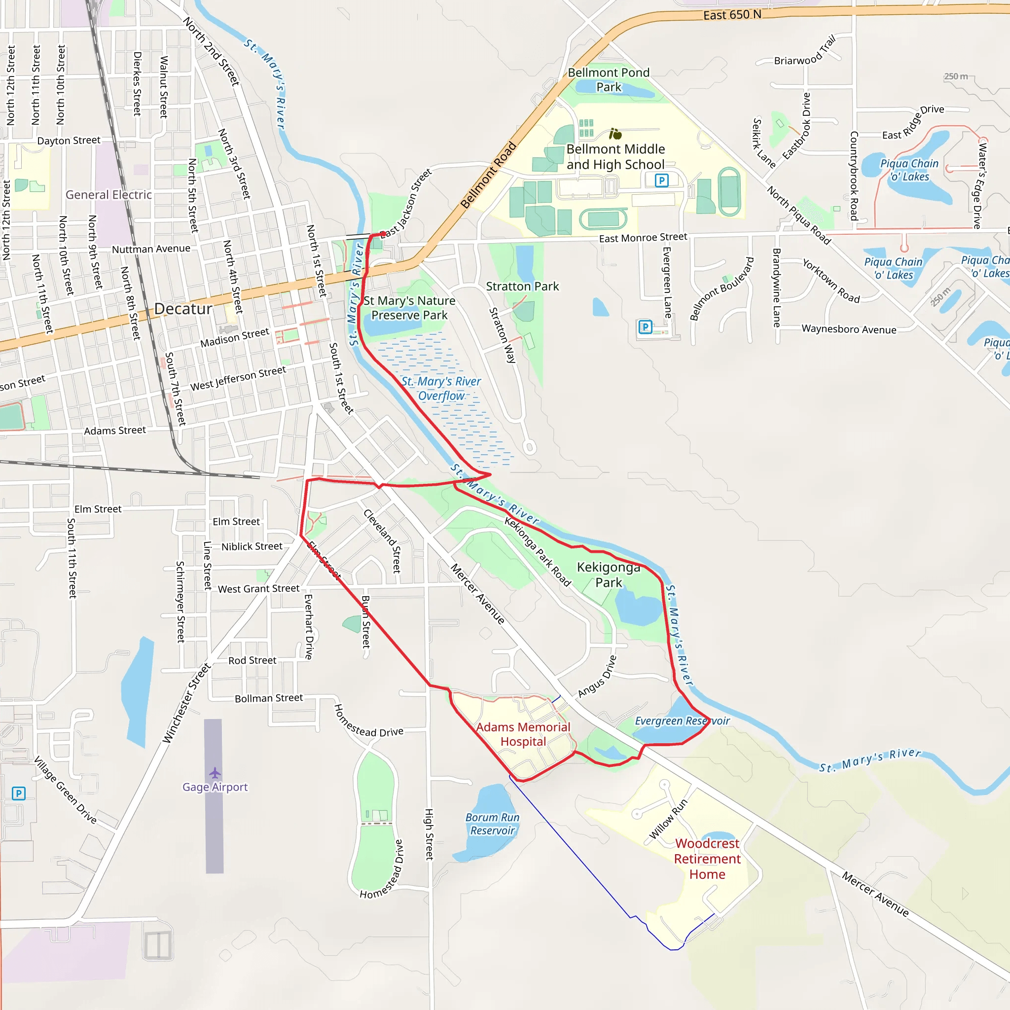 St Mary's River - Rivergreenway Trail mobile static map