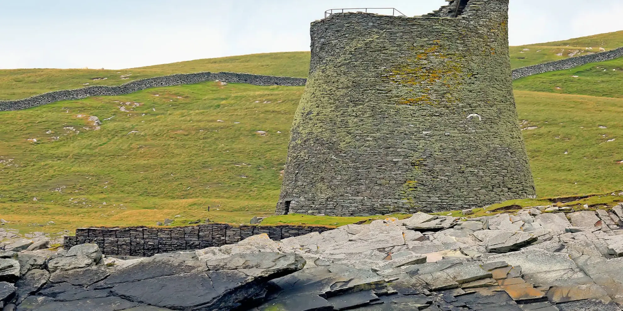 An image depicting the trail Shetland - Mousa Loop from The Hamars and its surrounding area.