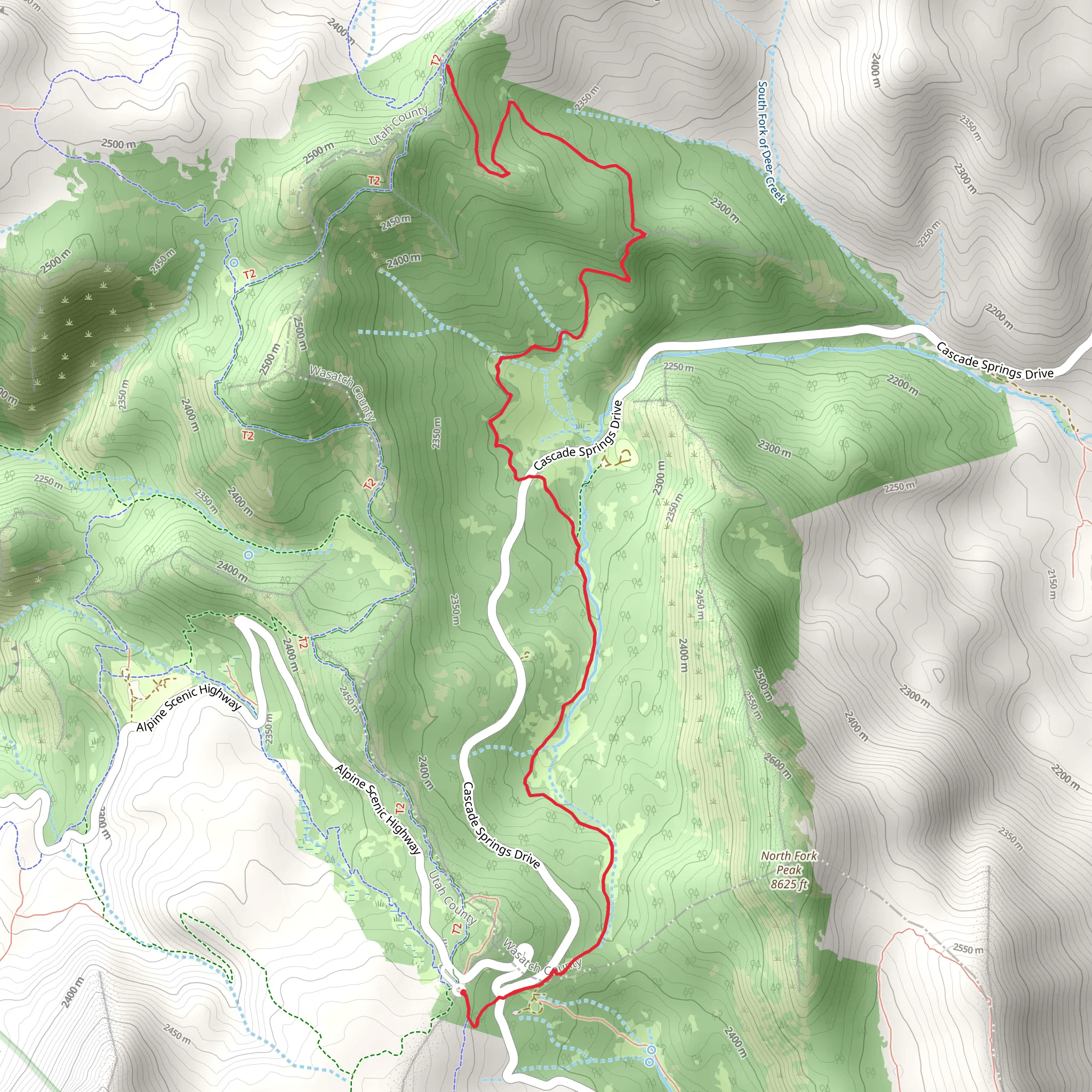 South Fork Little Deer Creek Trail mobile static map