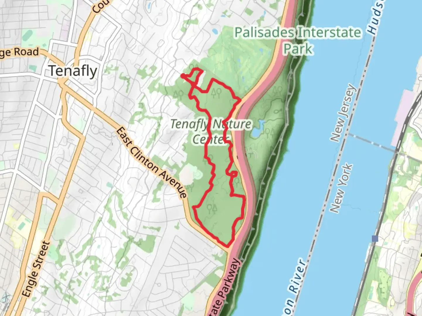 An image depicting the trail Yellow, Purple and Red Loop Trail - Tenafly Nature Center and its surrounding area.
