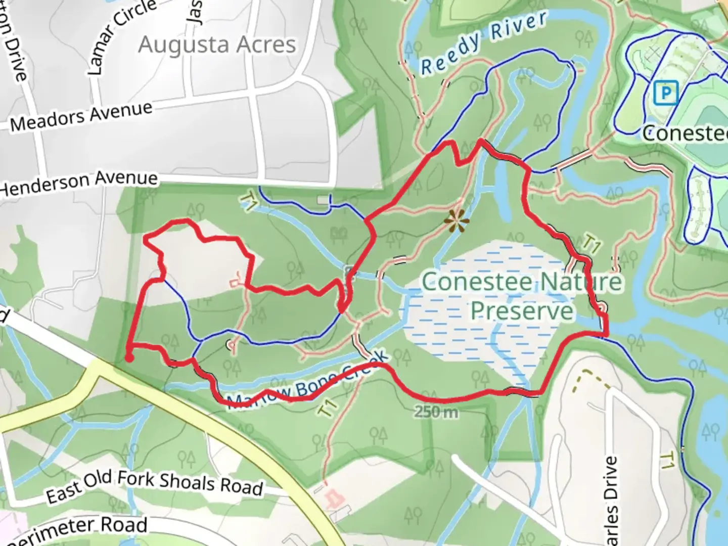 An image depicting the trail Lake Conestee Nature Trail and its surrounding area.