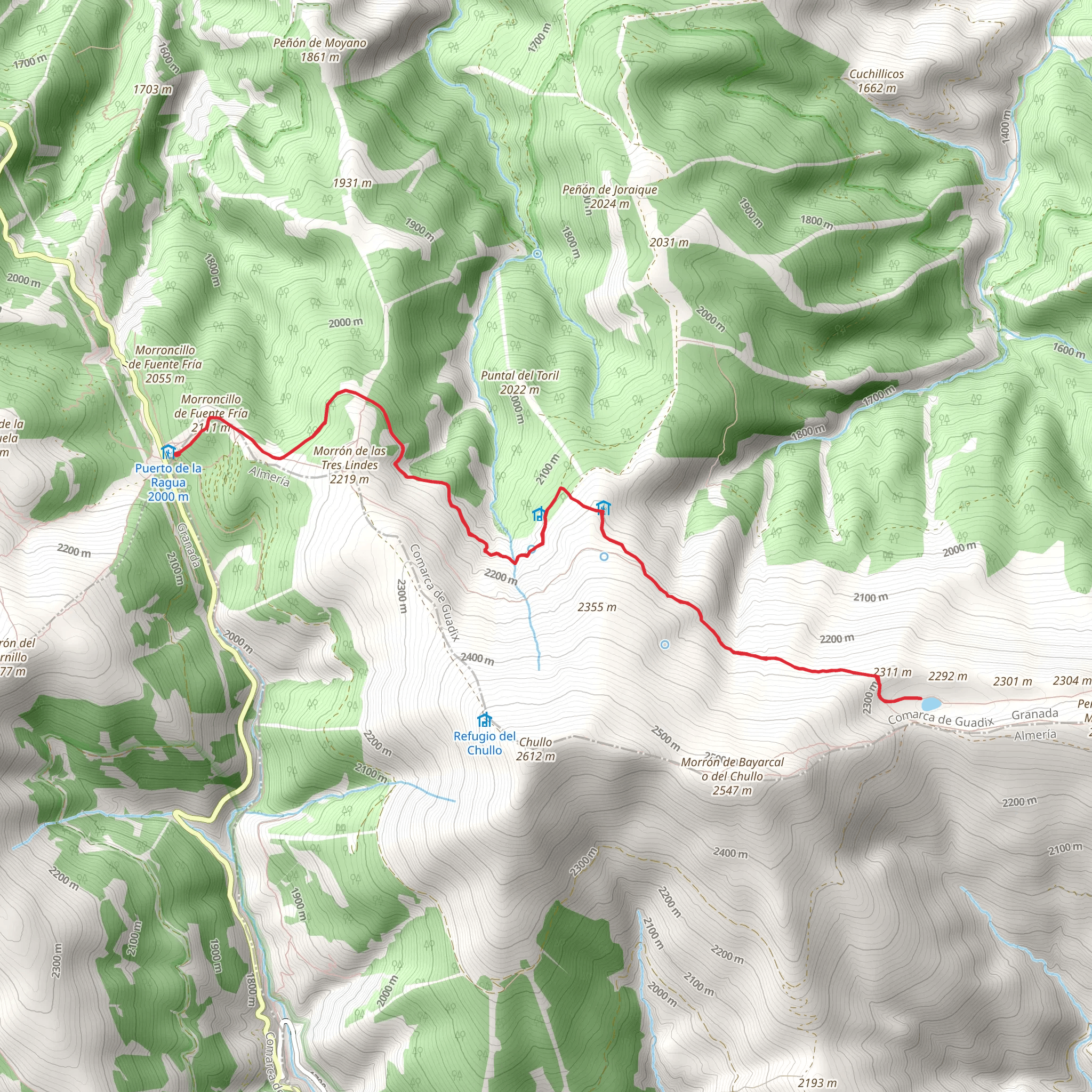 Ragua - Lagunilla Seca PR A 334 mobile static map