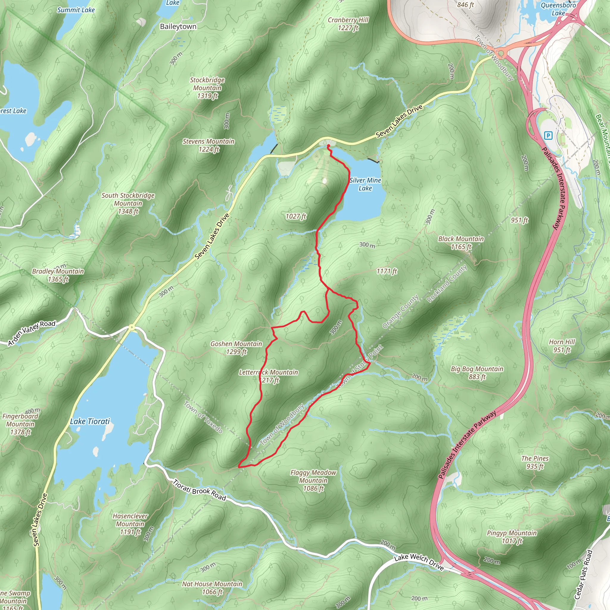 Letterrock Mountain Loop via Silver Mine Lake mobile static map