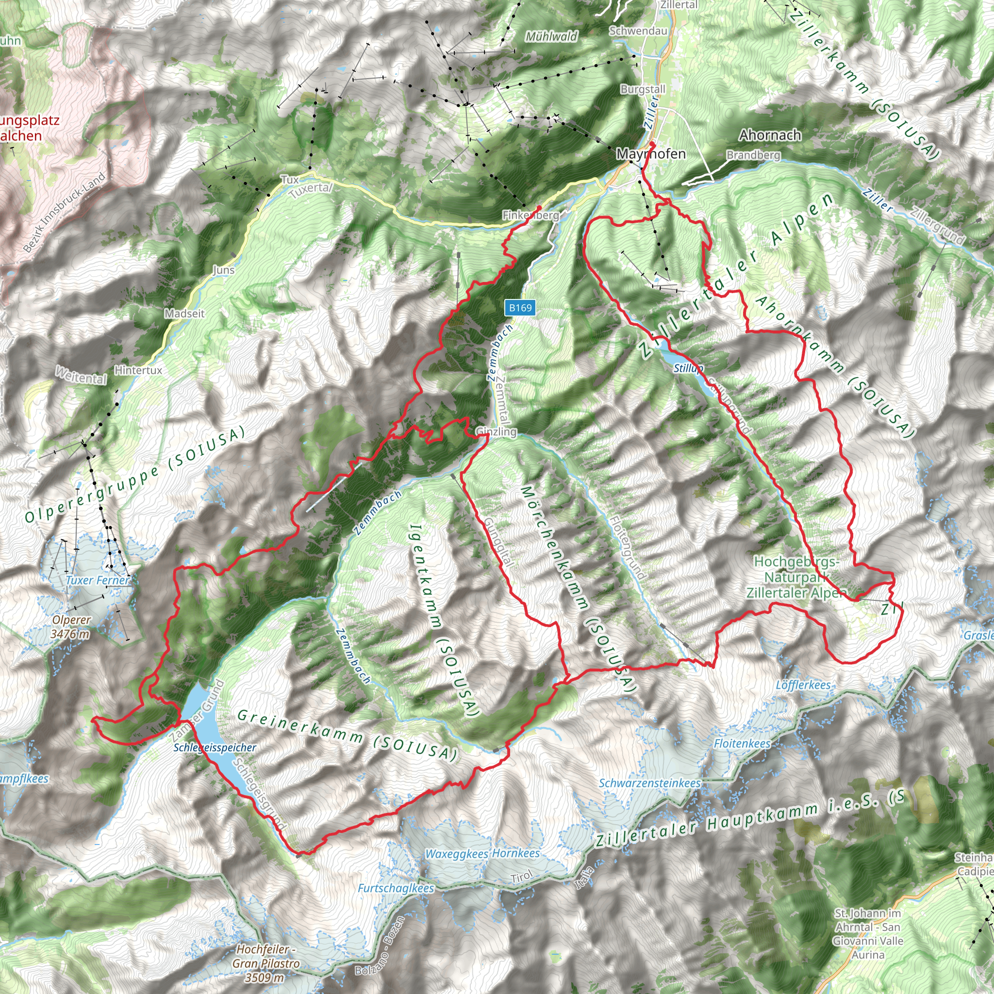 Berlin High Trail mobile static map