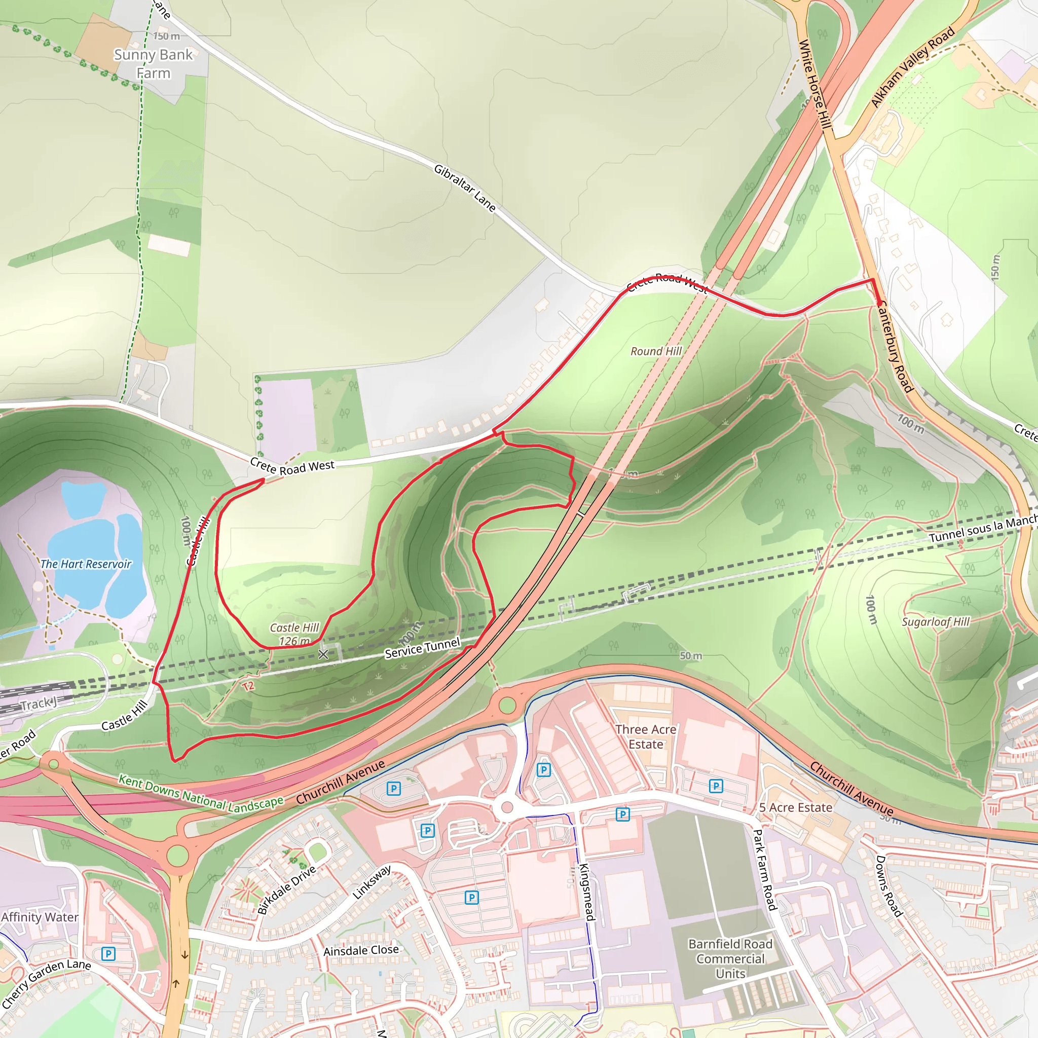Castle Hill Walk mobile static map