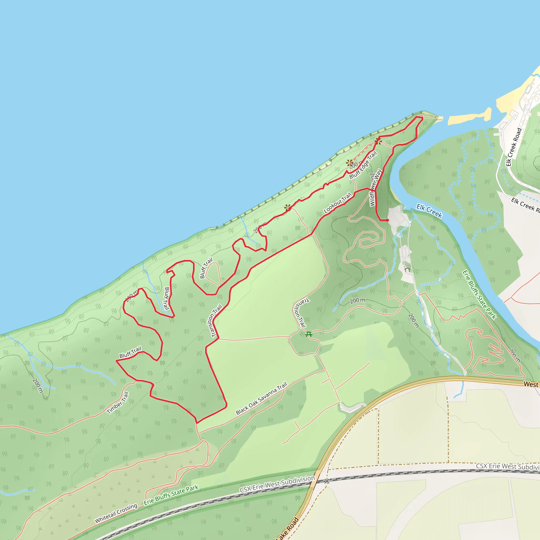 Transition Trail and Bluff Trail Loop mobile static map