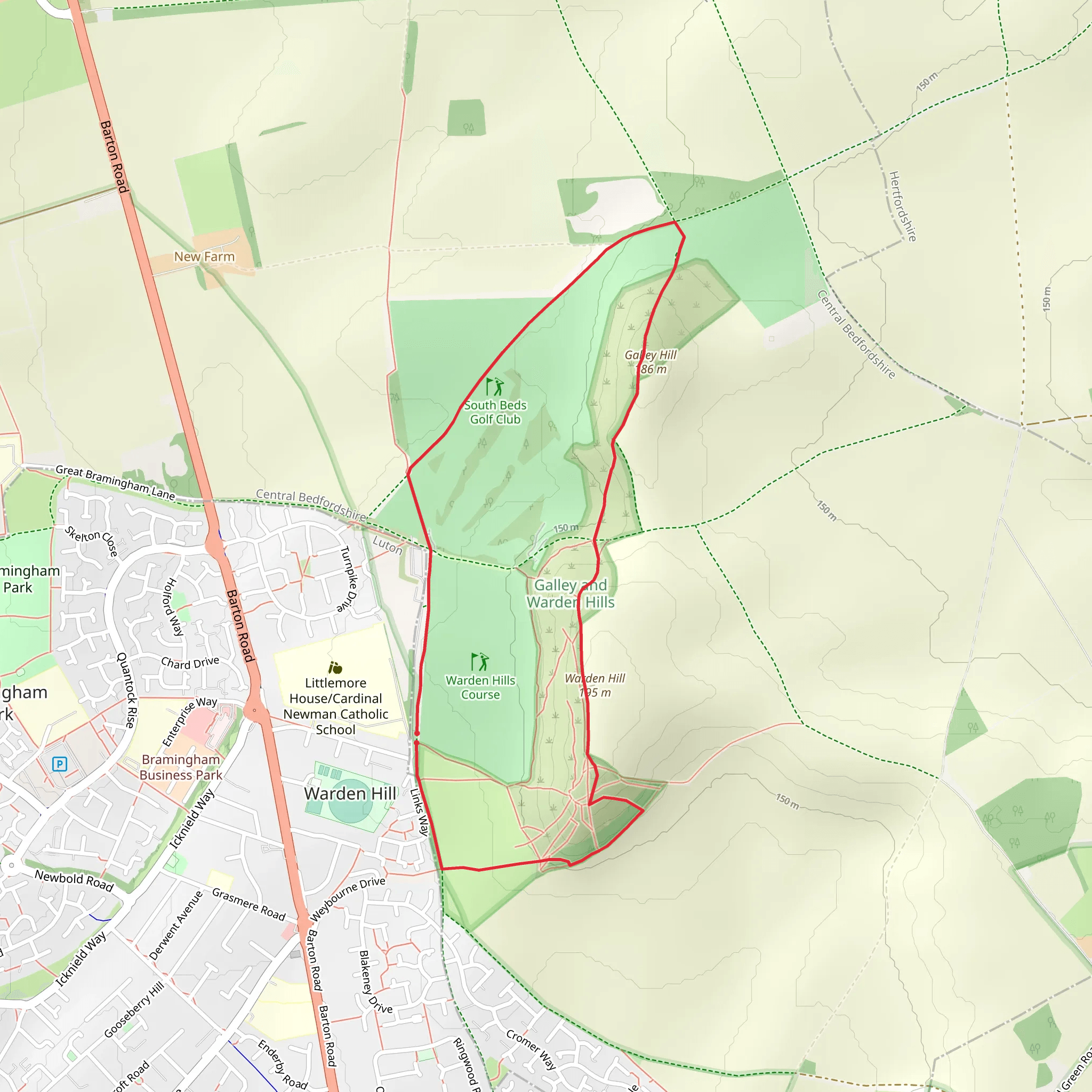 Galley Hills Course and Galley and Warden Hills mobile static map