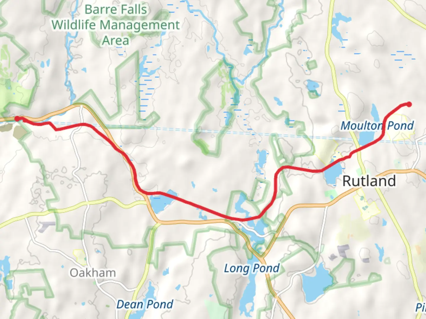 An image depicting the trail Mass Central Rail Trail and its surrounding area.