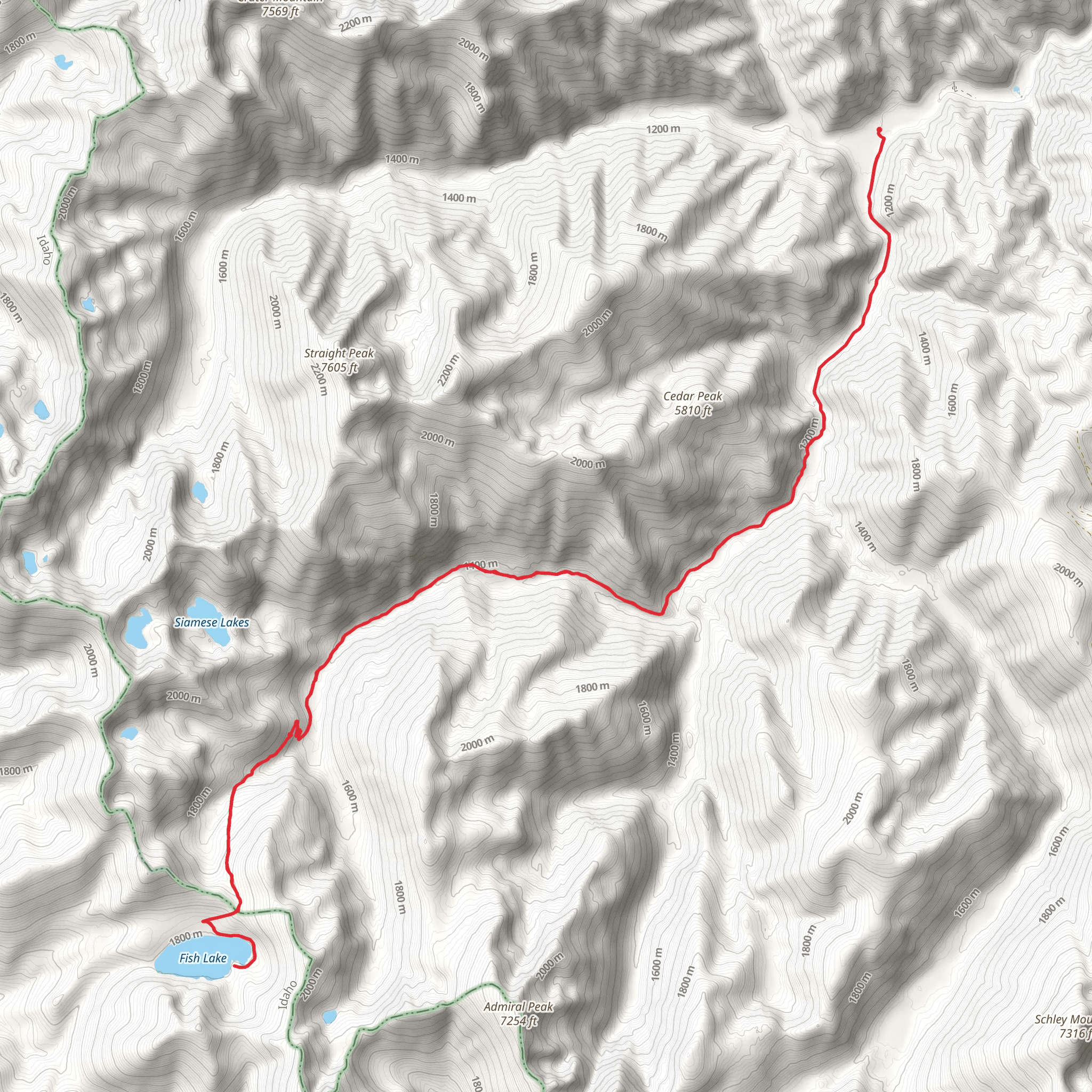 Fish Lake via West Fork Fish Creek Trail mobile static map