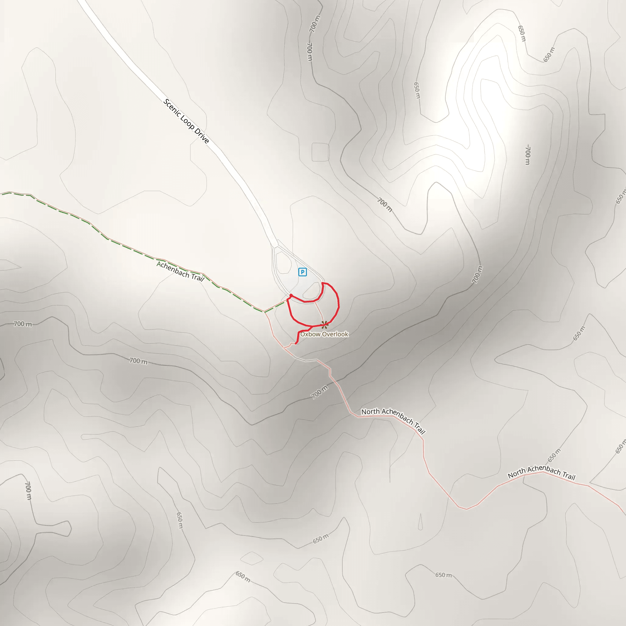 Oxbow Overlook Loop Trail mobile static map