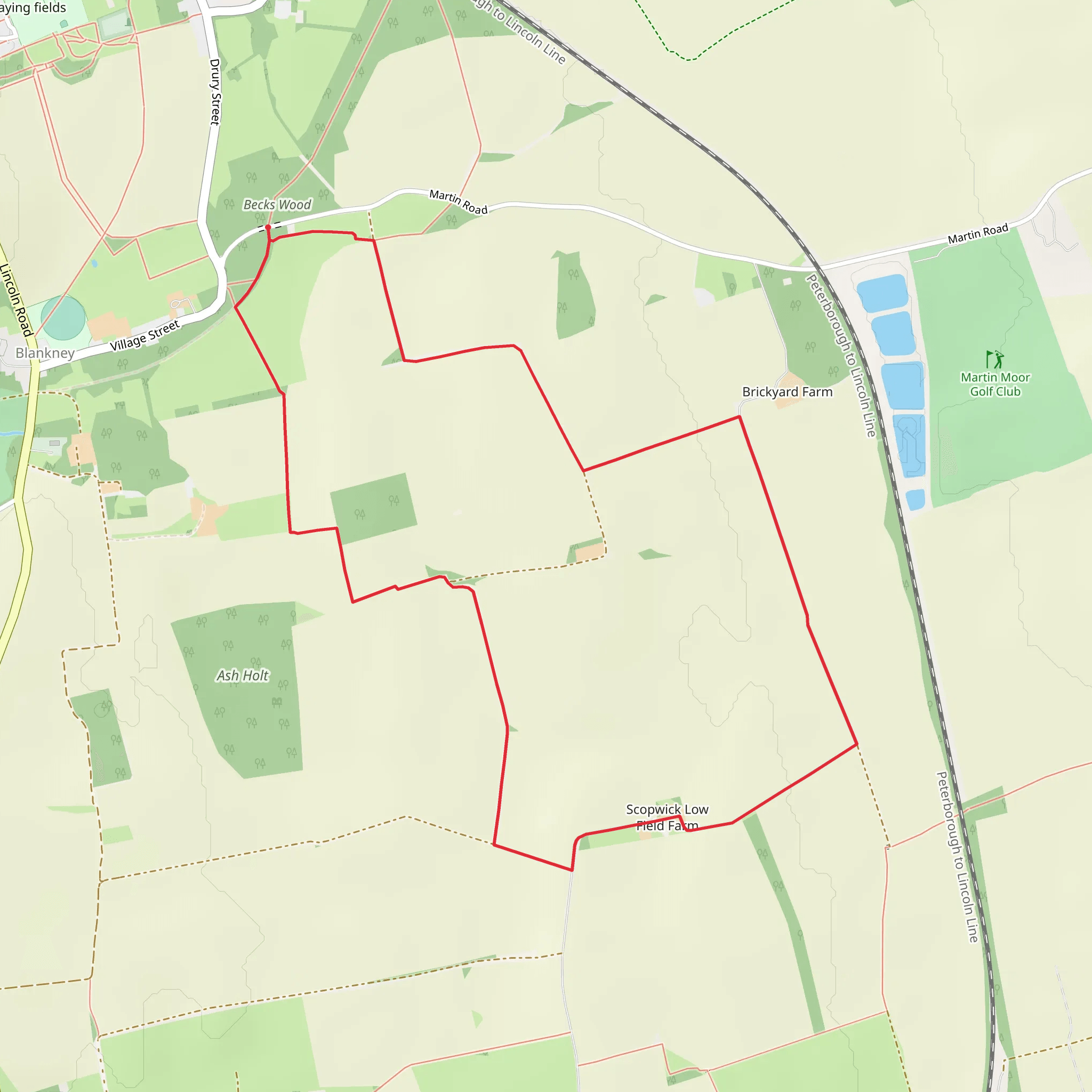 Blankney Circular mobile static map