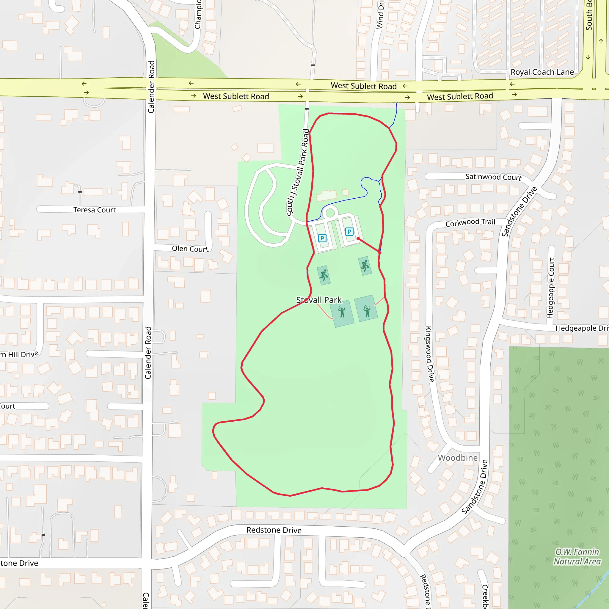 Stovall Park Loop mobile static map