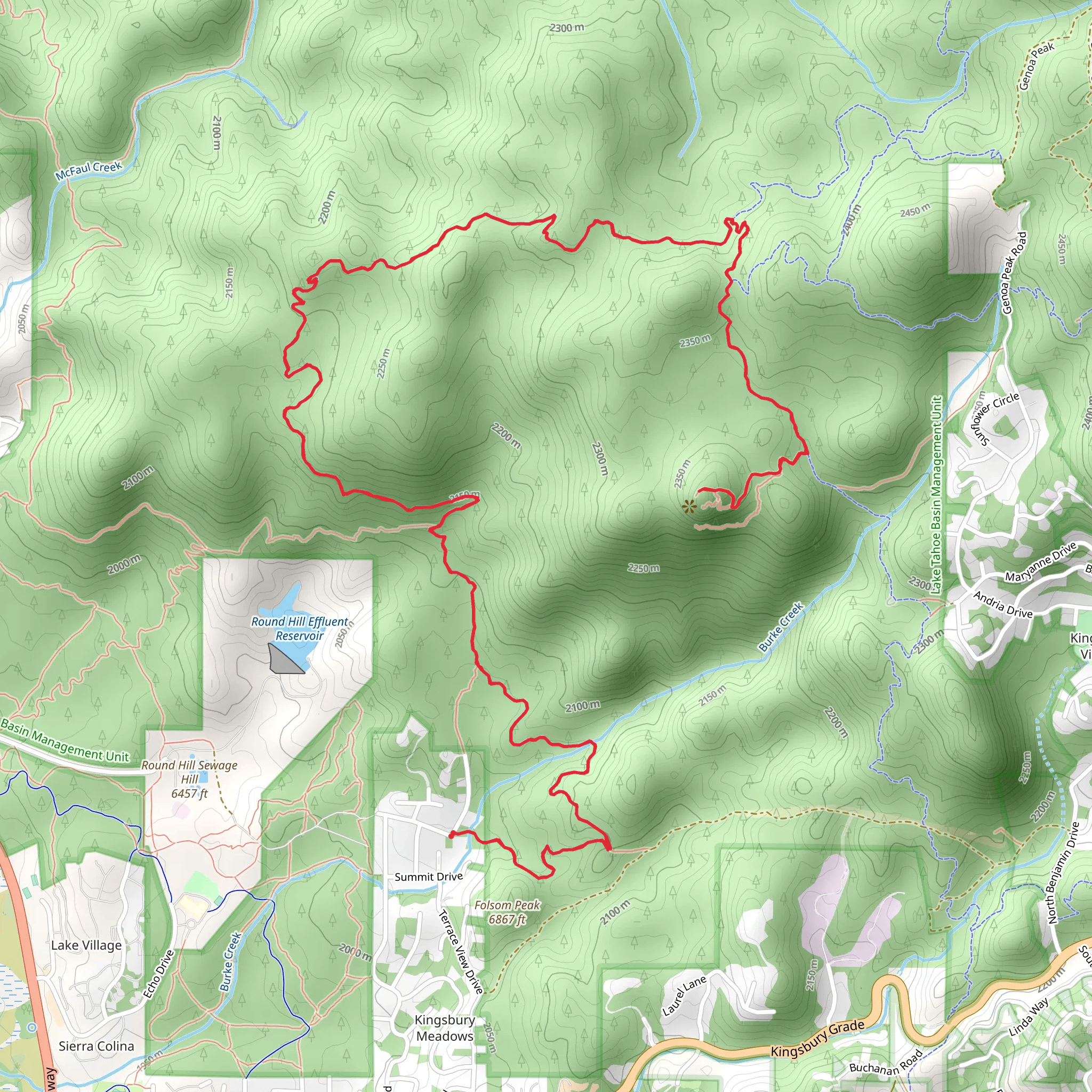Castle Rock via Kingsbury Stinger Trail mobile static map