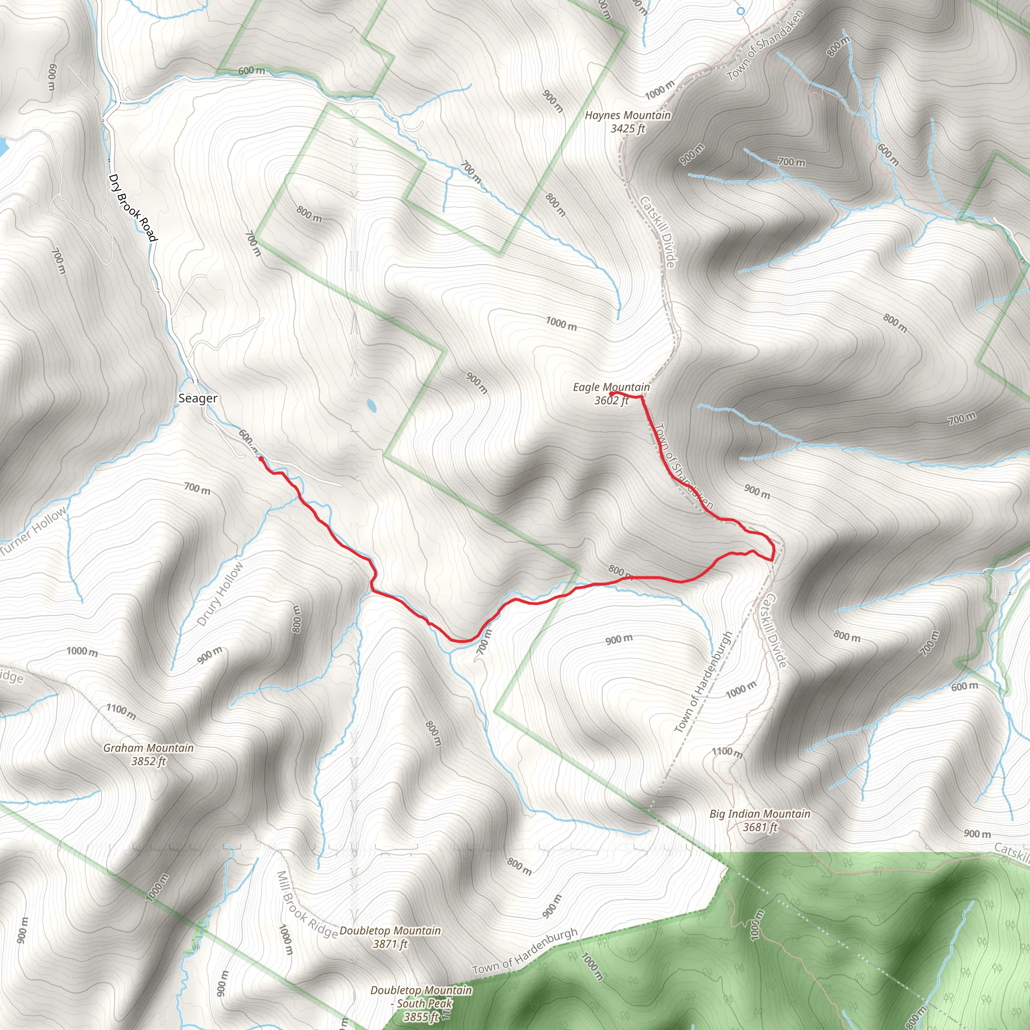 Eagle Mountain via Seager - Big indian Trail mobile static map