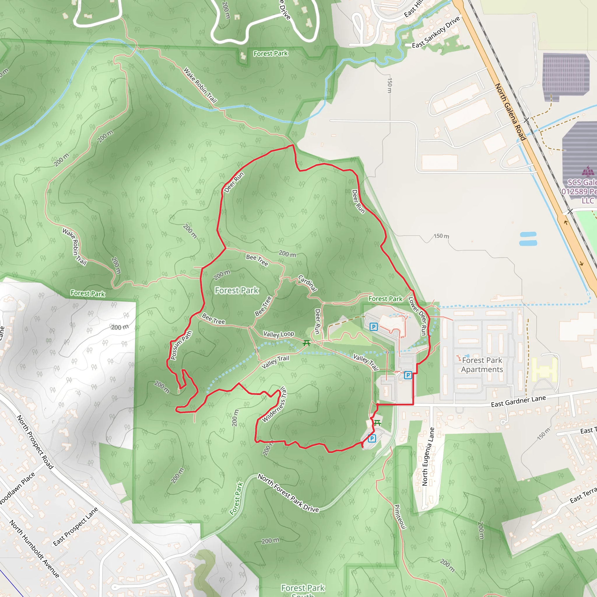 Wilderness and Deer Run Loop Trail mobile static map