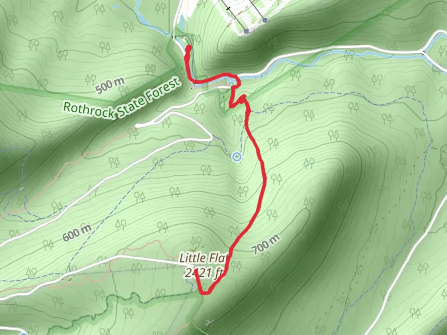 An image depicting the trail Little Flat Summit Trail from Galbraith Gap and its surrounding area.