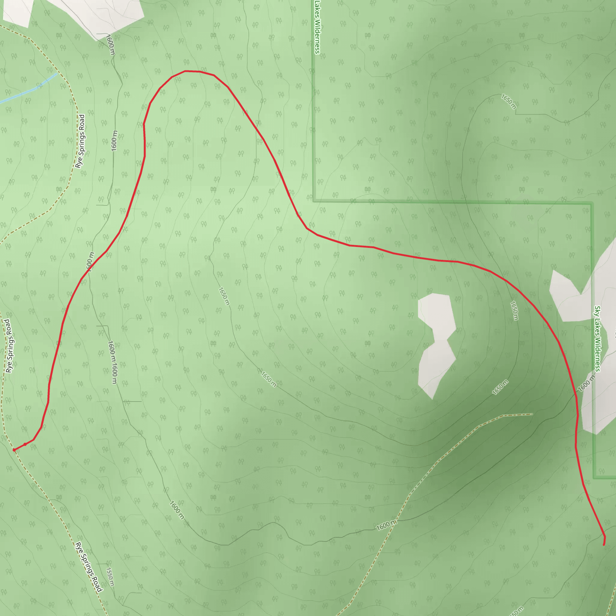 Rye Flat Trail mobile static map