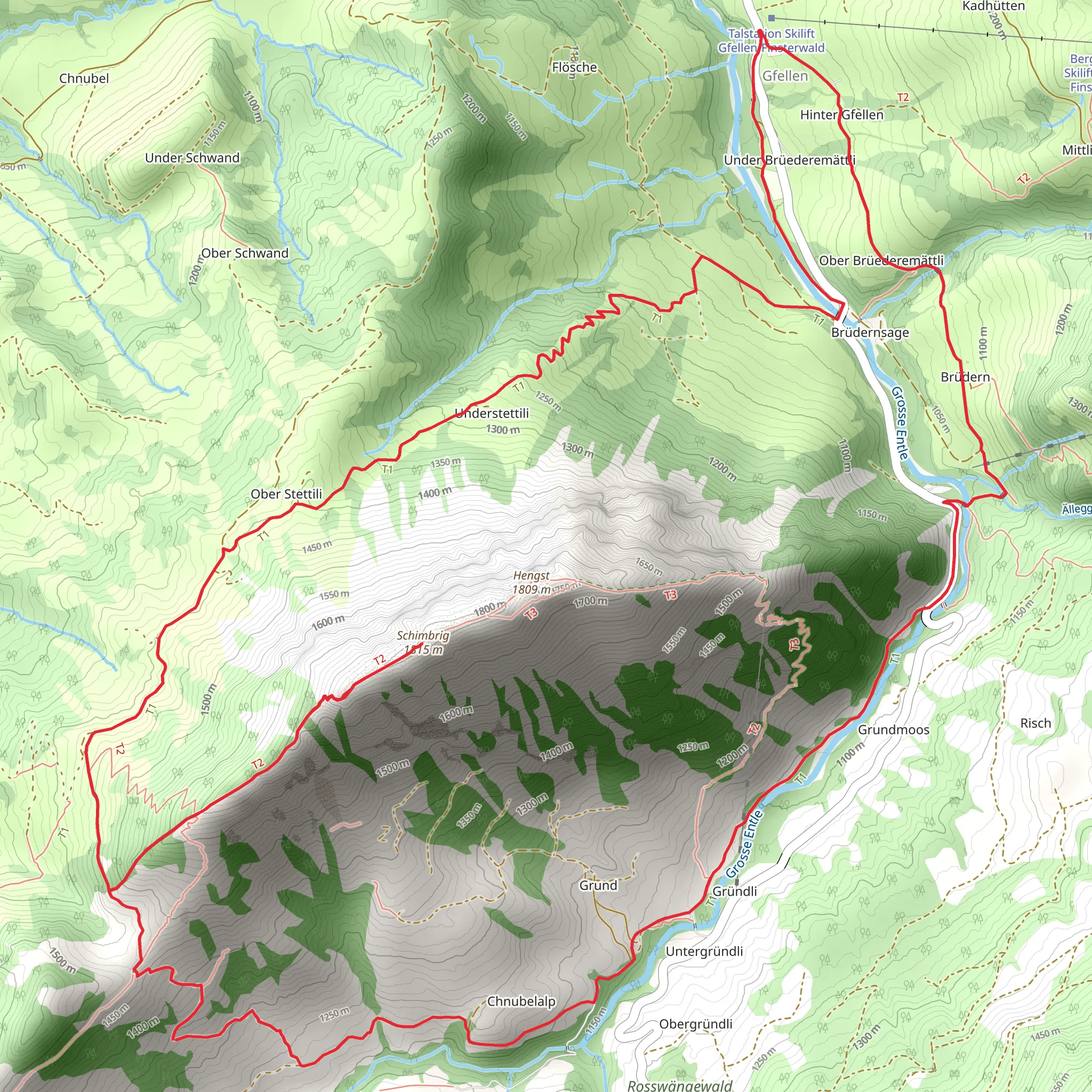 Gfellen-Schimbrig Loop Walk mobile static map