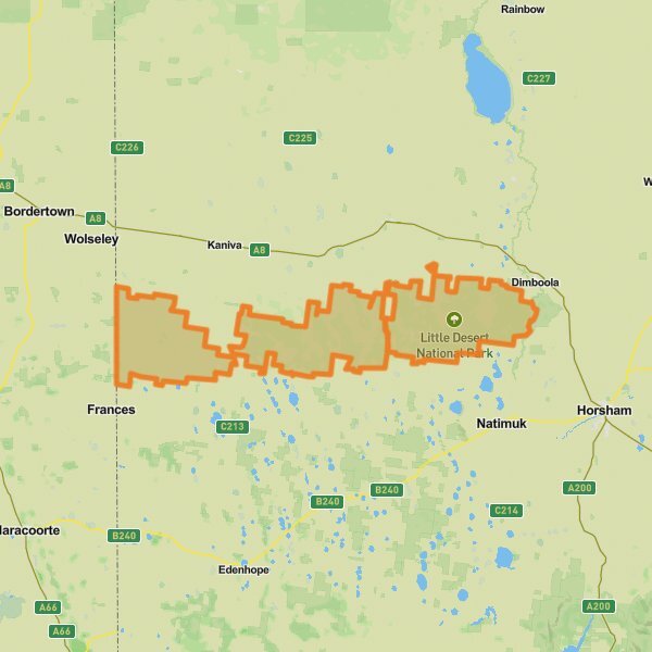 Little Desert National Park mobile static map