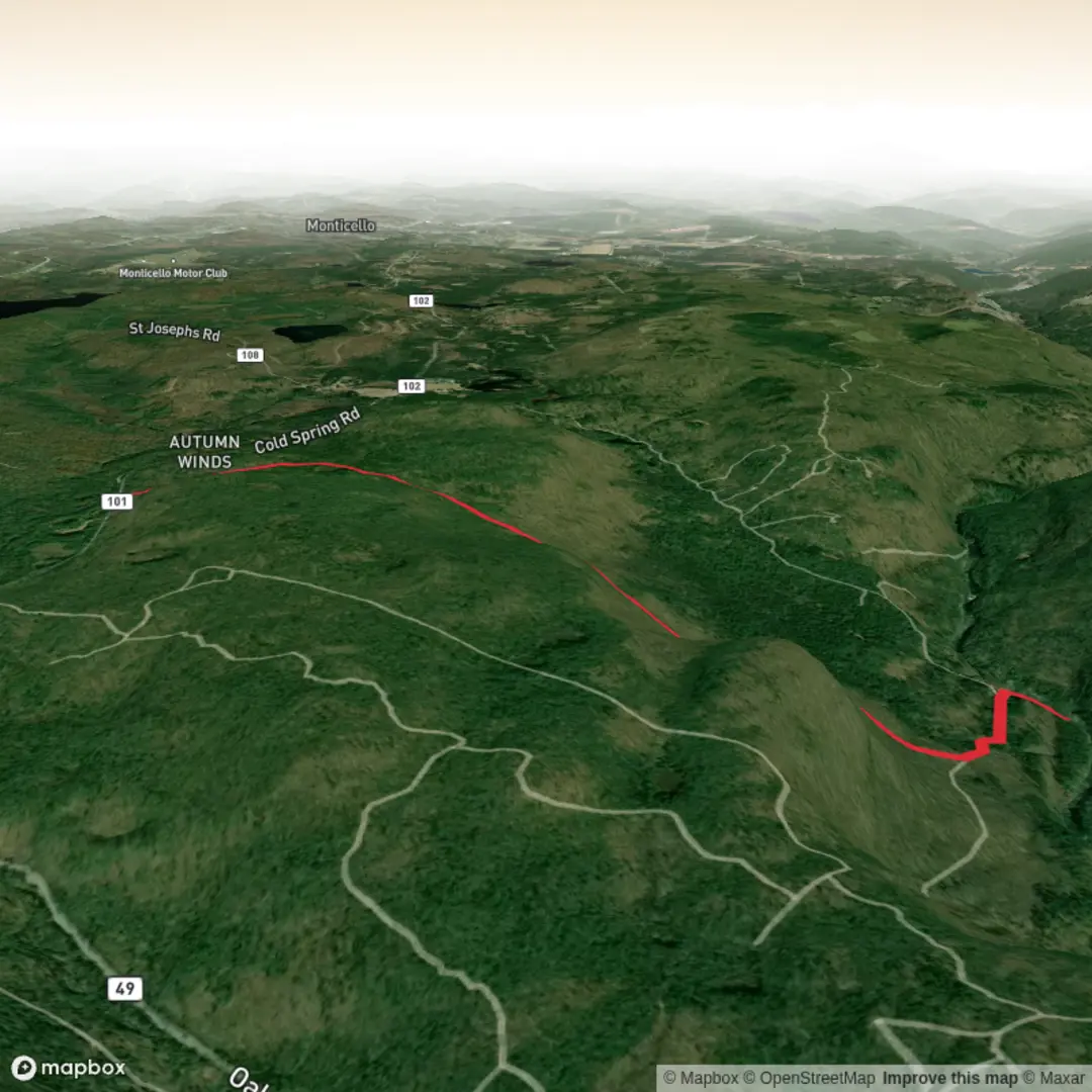 An image depicting the trail Neversink River from Cold Spring Road and its surrounding area.