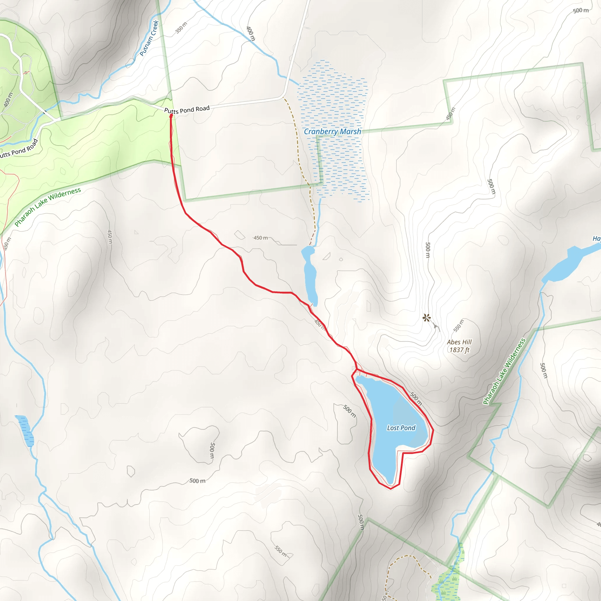 Lost Pond Loop mobile static map