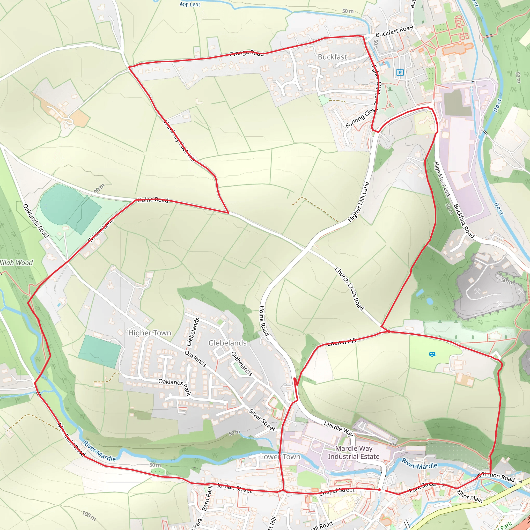 Dartmoor Buckfastleigh Walk mobile static map