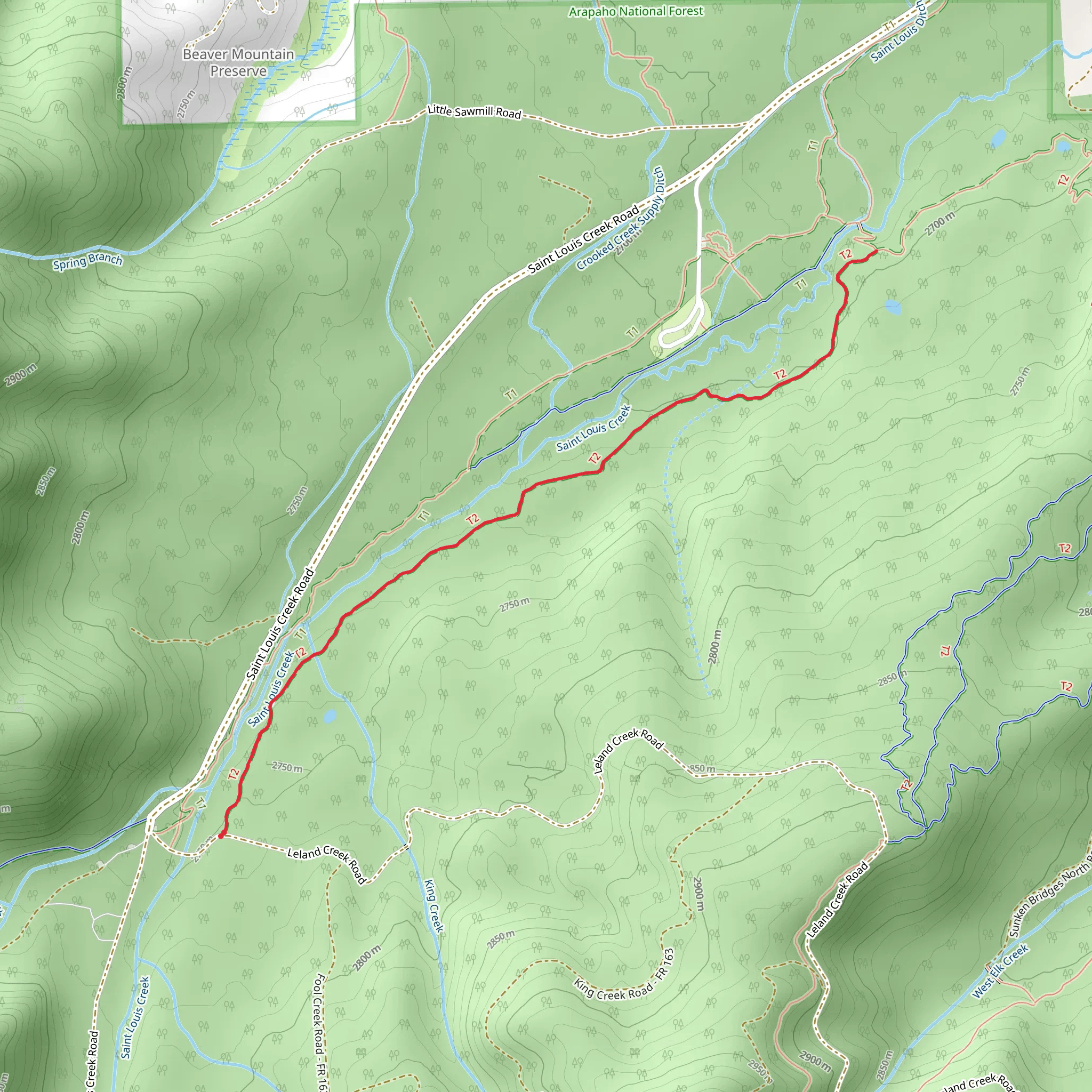 Flume Trail mobile static map