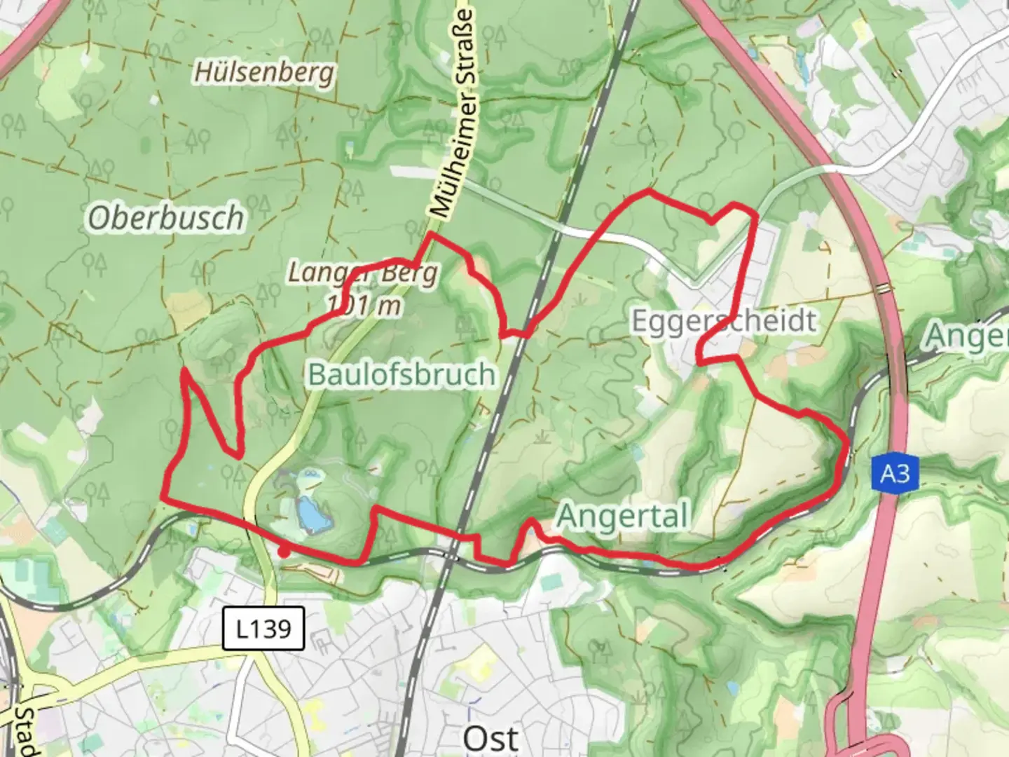 An image depicting the trail Kickenau Loop and its surrounding area.