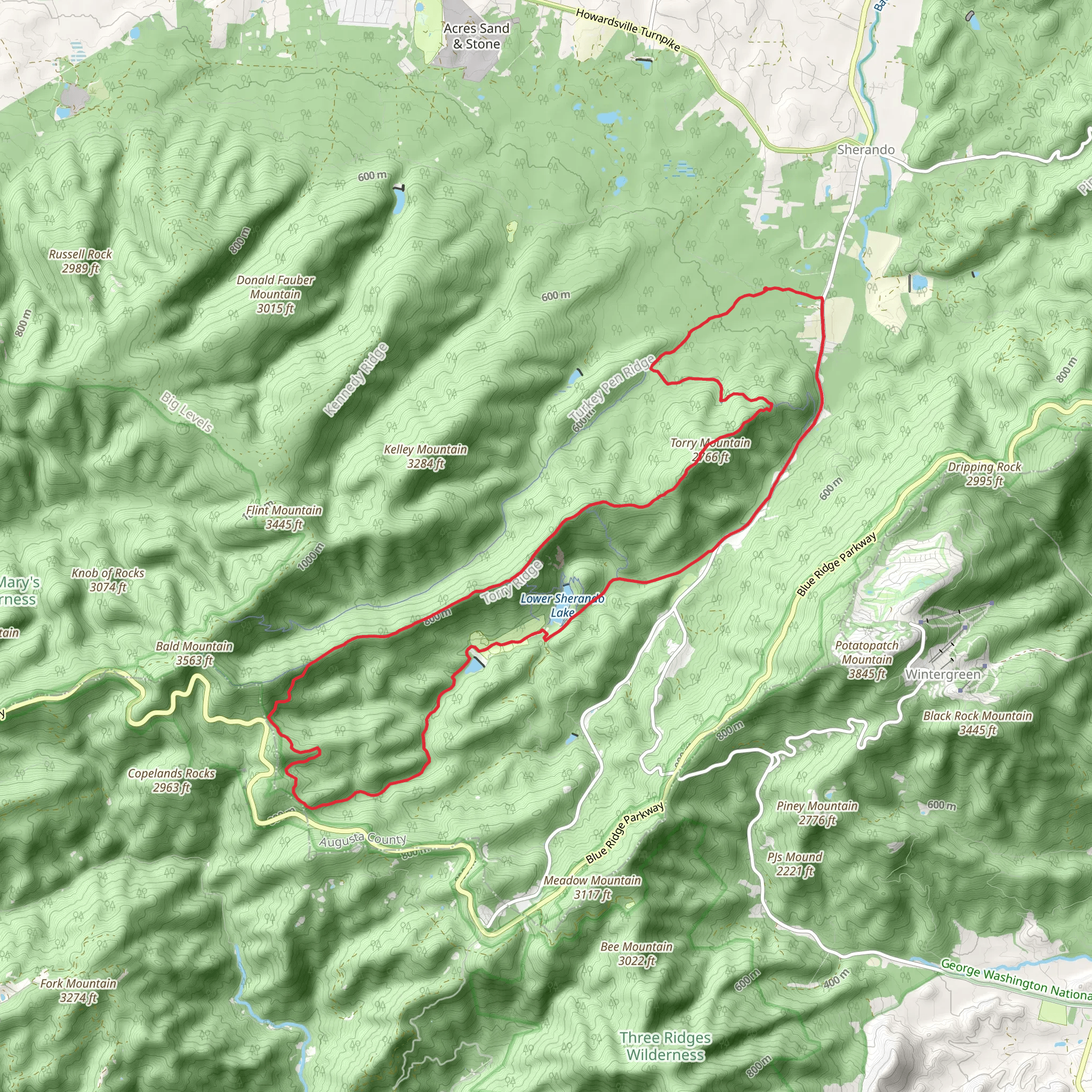Mills Creek, Torry Mountain and White Rock Gap Loop Trail mobile static map