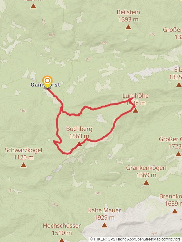 Buchberg from Gams mobile static map