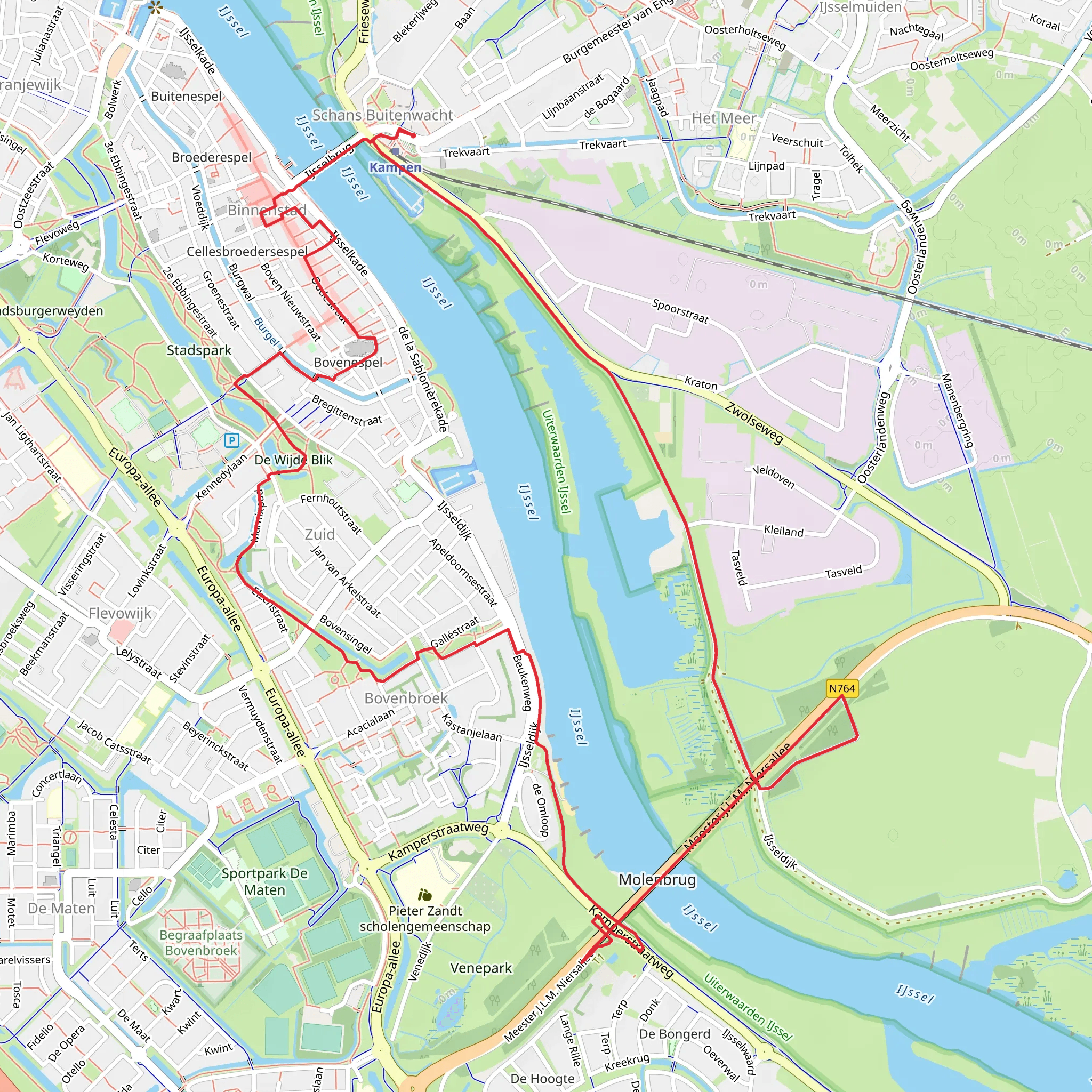 Zwolse Weg and Kamperstraat Weg via Ijssel mobile static map