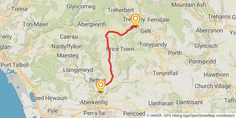 Dare Valley Country Park to Gileston Walk stage 2 Map