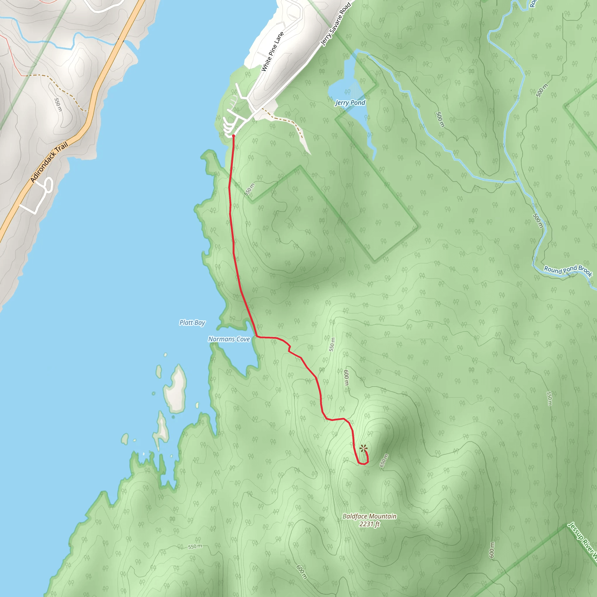 Baldface Mtn Trail mobile static map