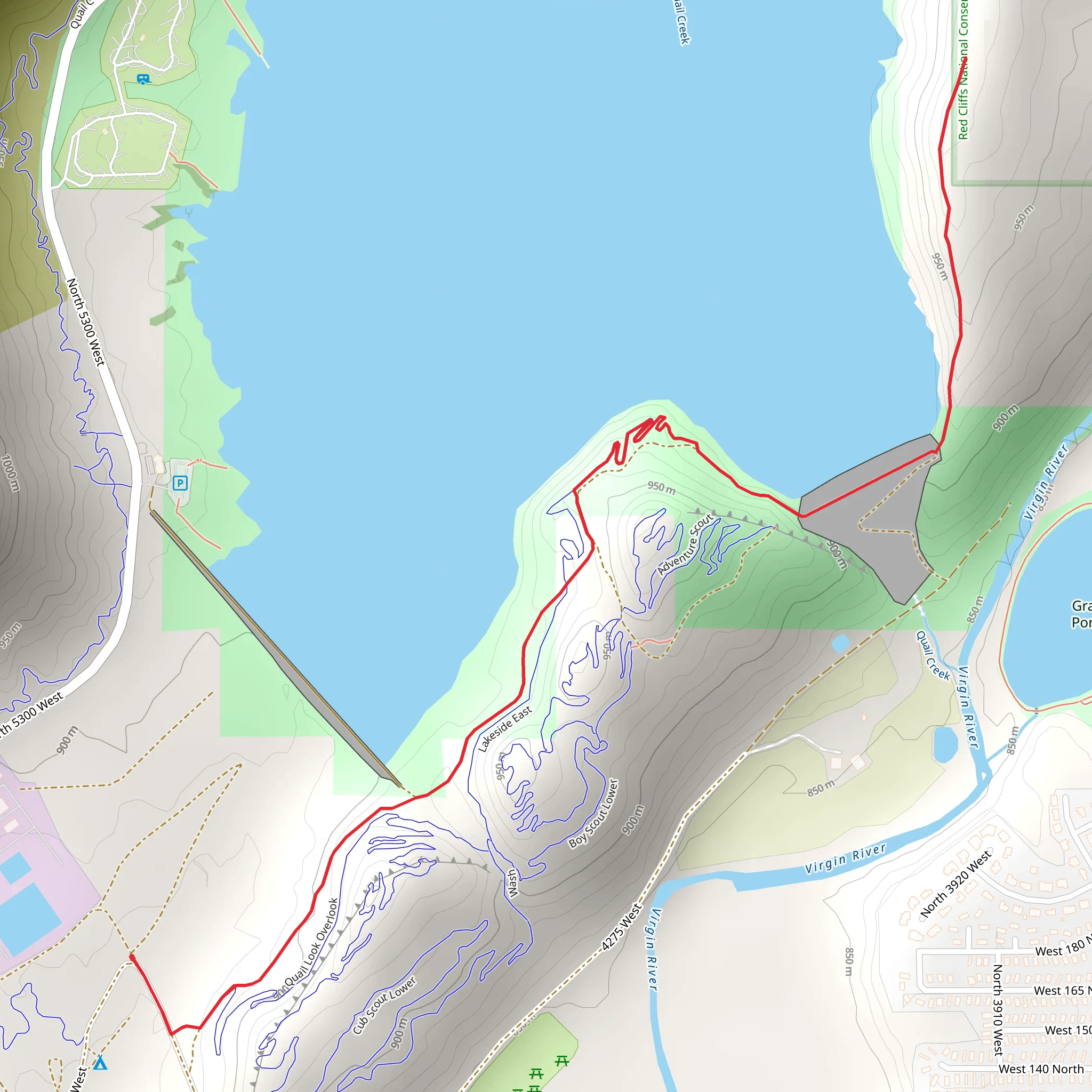 Quail Creek Reservoir via Lakeside East mobile static map