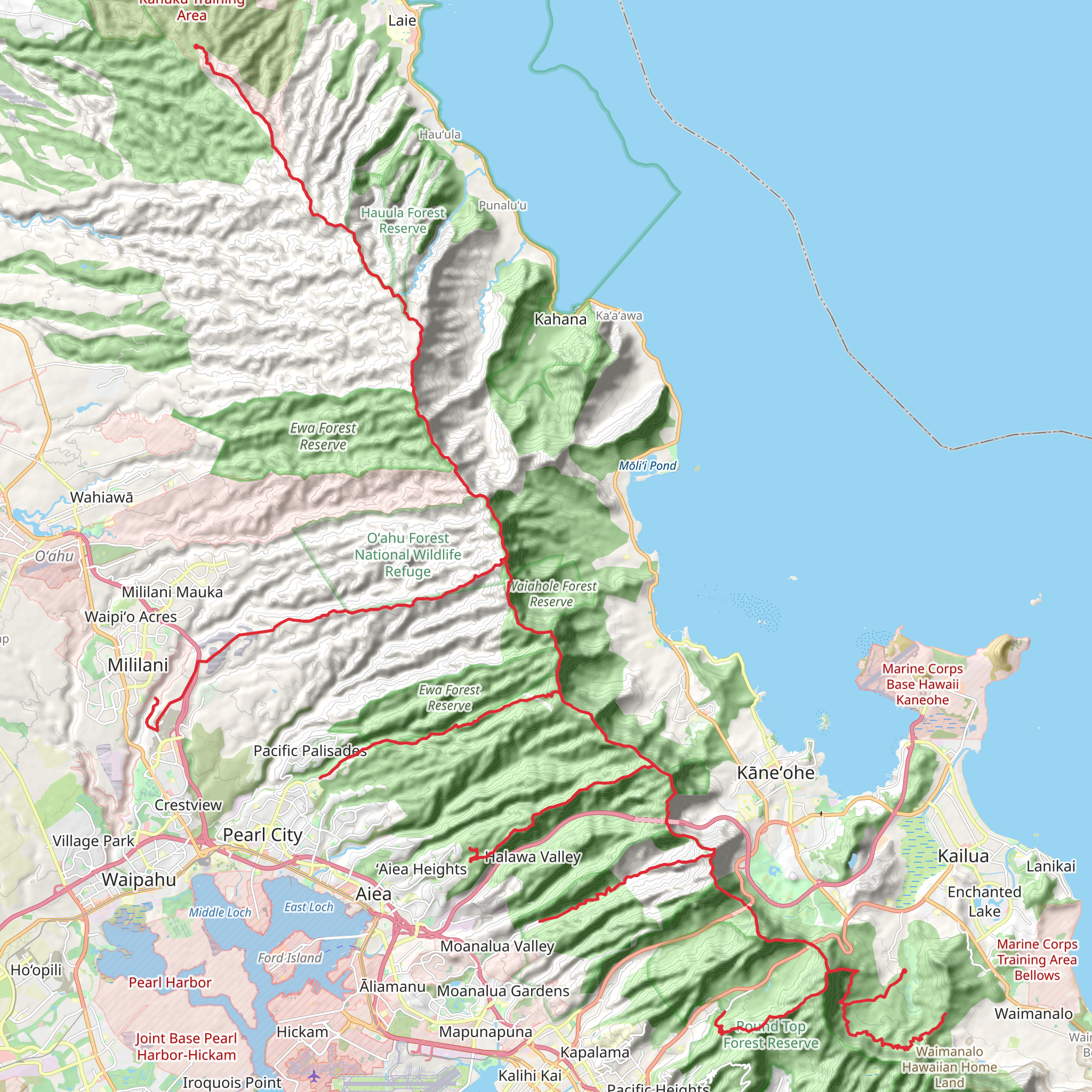 Ko'olau Summit Trail mobile static map