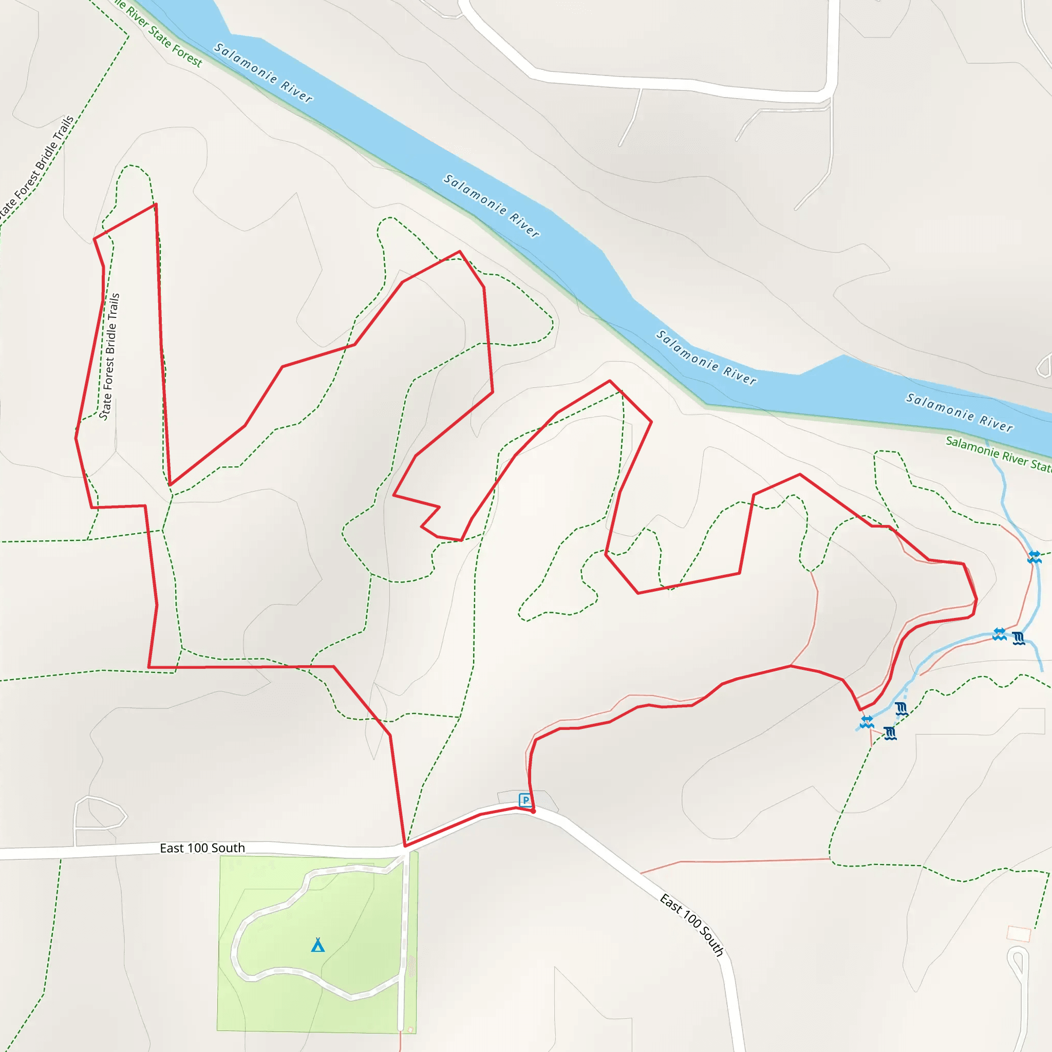 Salamonie River State Forest Loop - East mobile static map