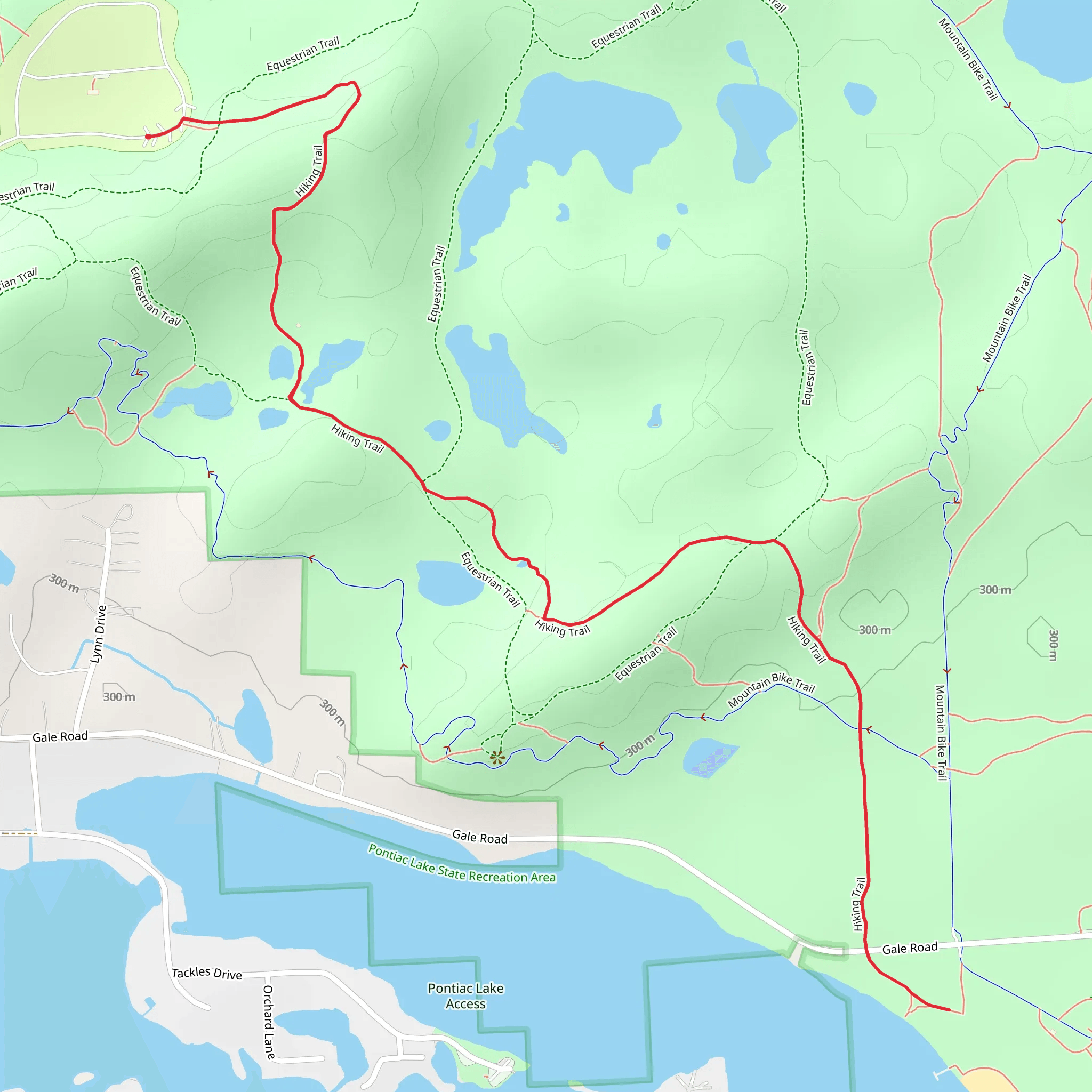 Hiking Trail - Pontiac Lake State Recreation Area mobile static map