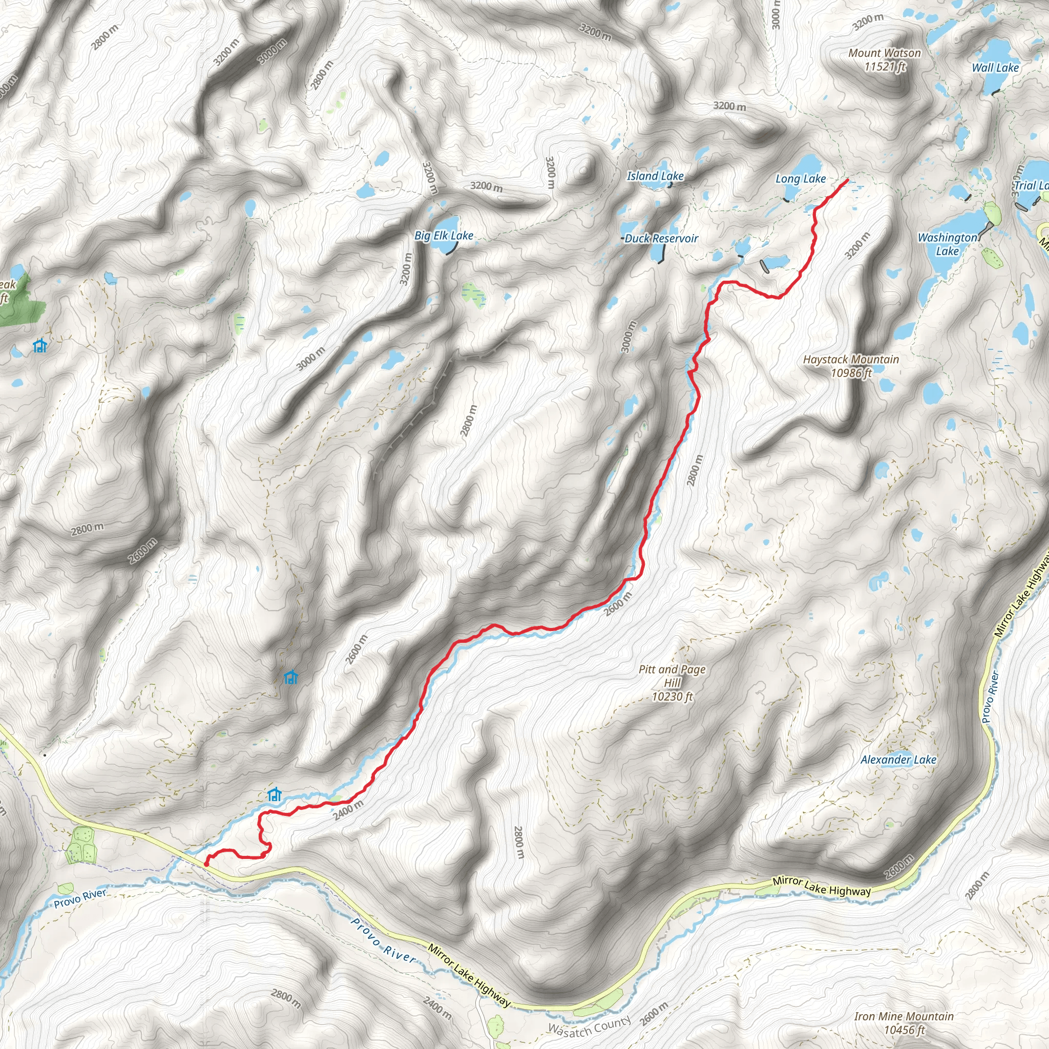North Fork Provo River Trail mobile static map